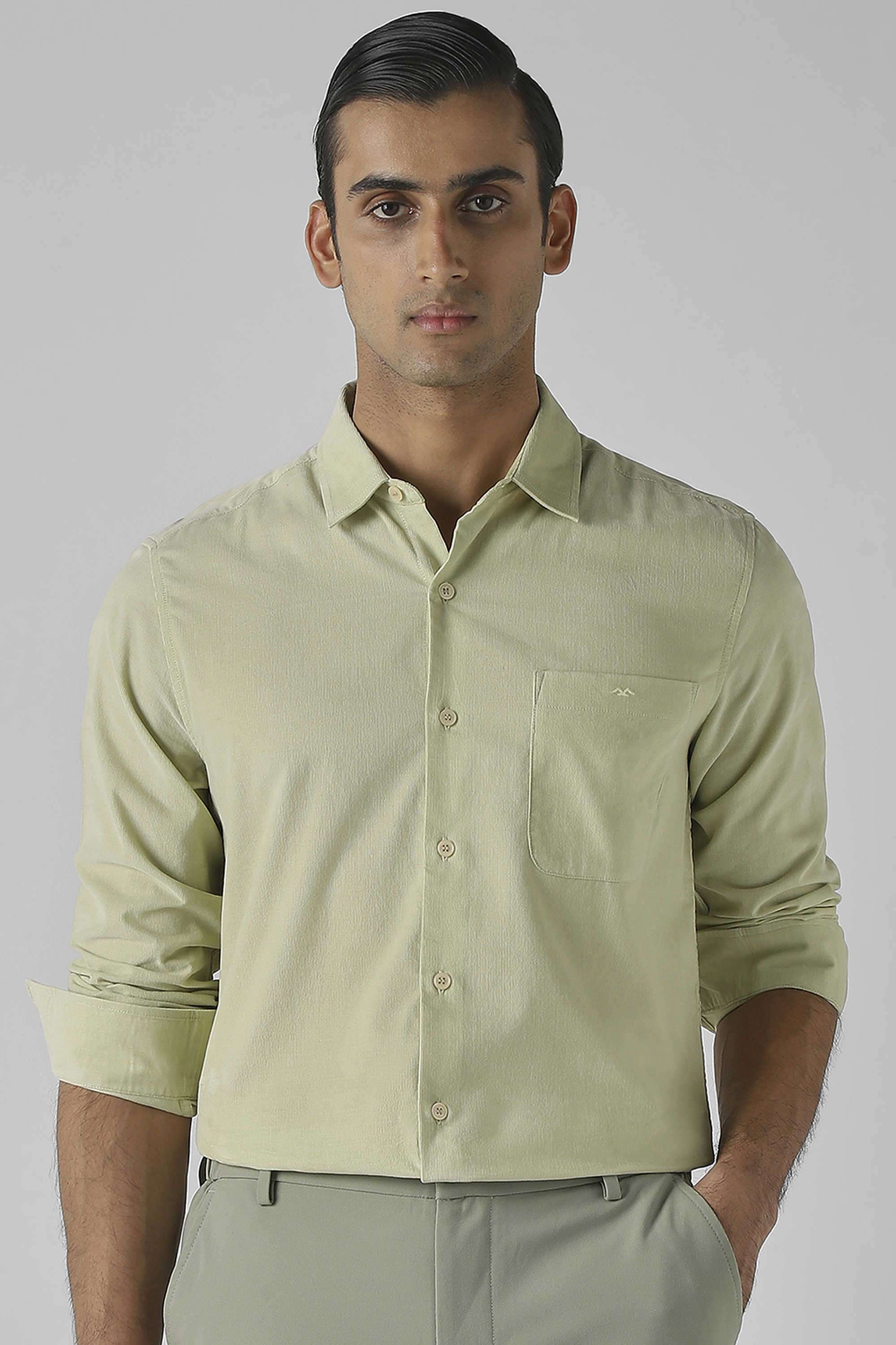Solid-Cotton-Slim-Fit-Men-s-Casual-Shirt