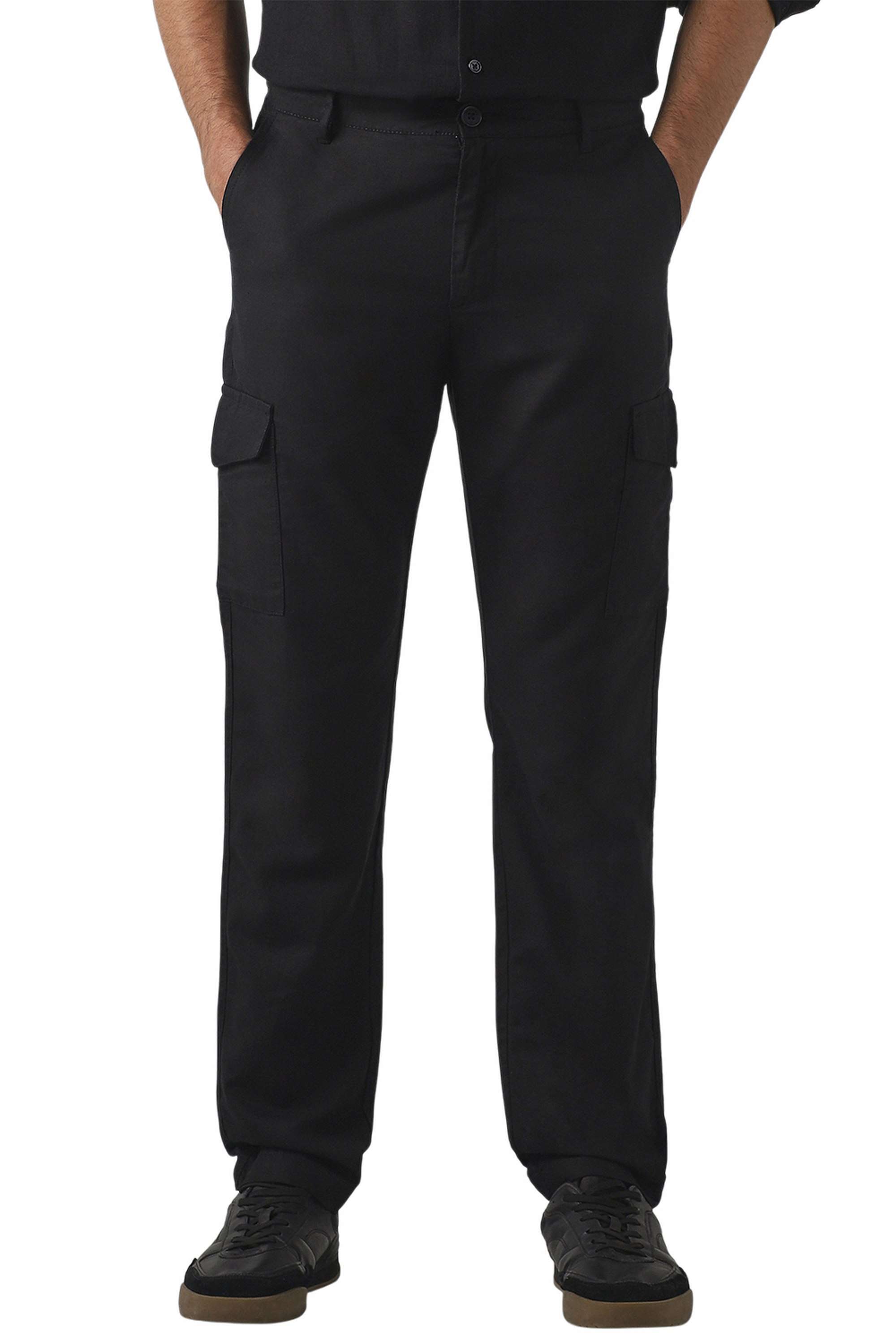 Solid-Cotton-Slim-Fit-Men-s-Casual-Trousers