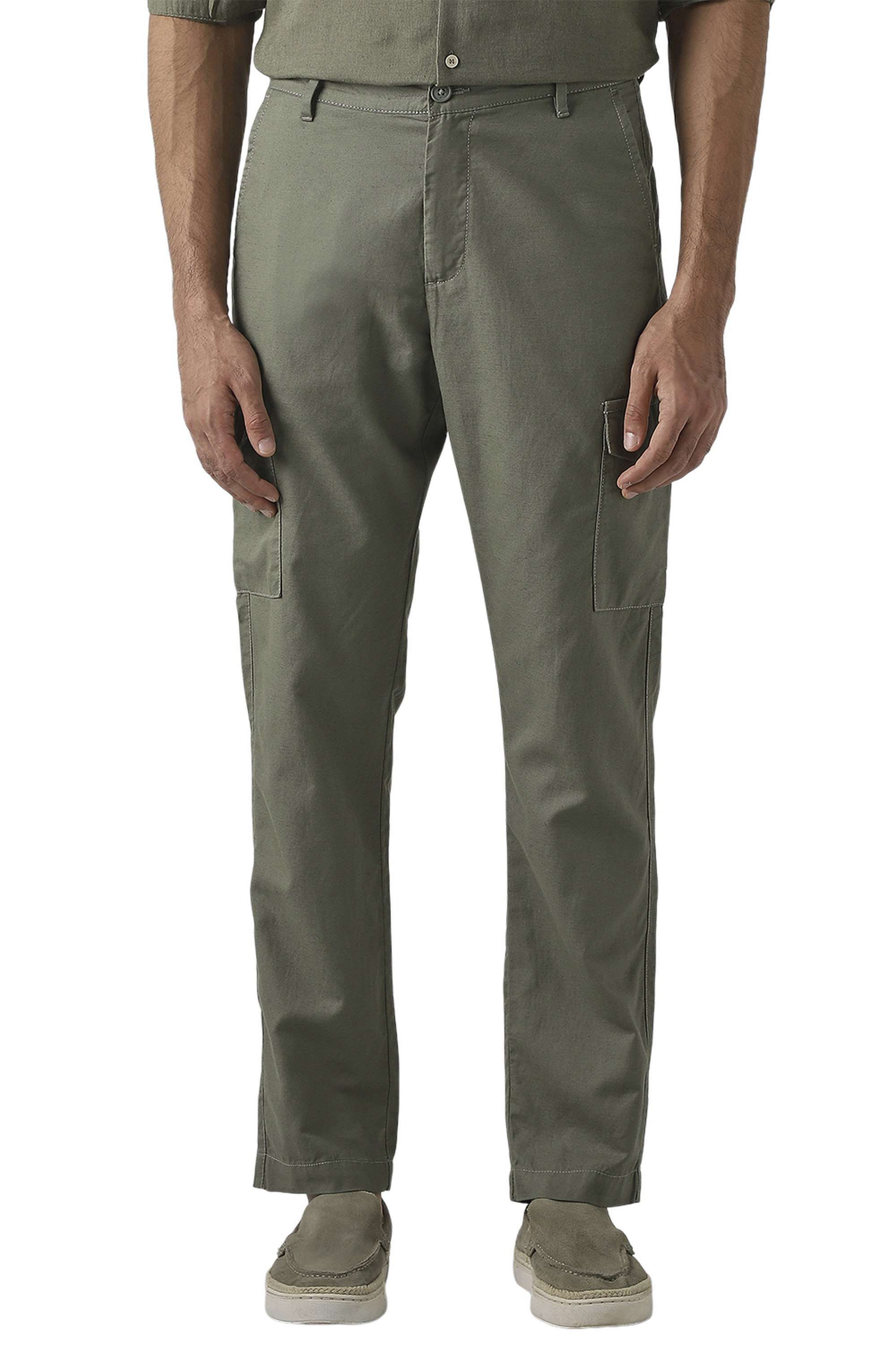 Solid-Cotton-Slim-Fit-Men-s-Casual-Trousers