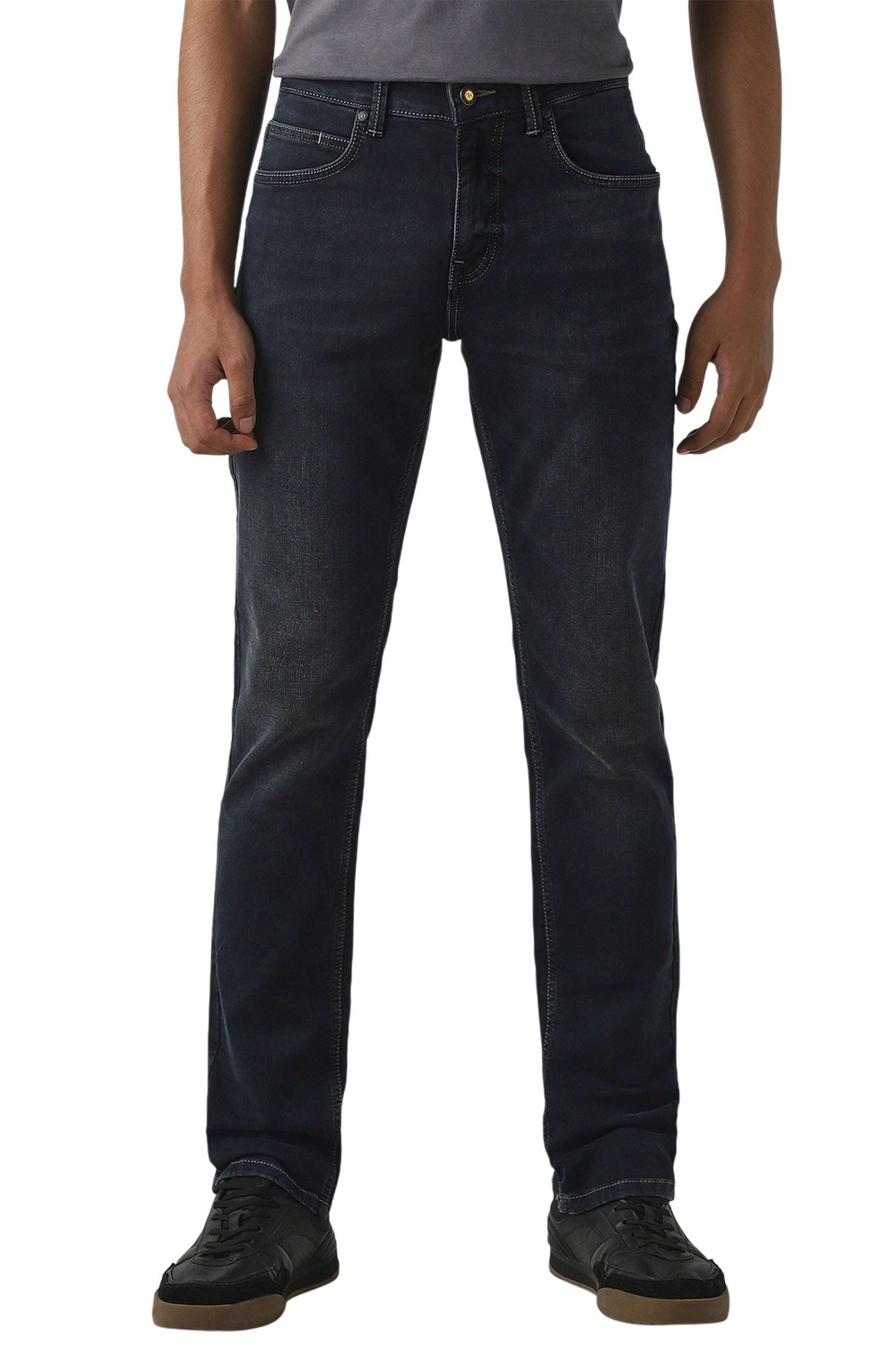 Solid-Cotton-Slim-Fit-Men-s-Jeans