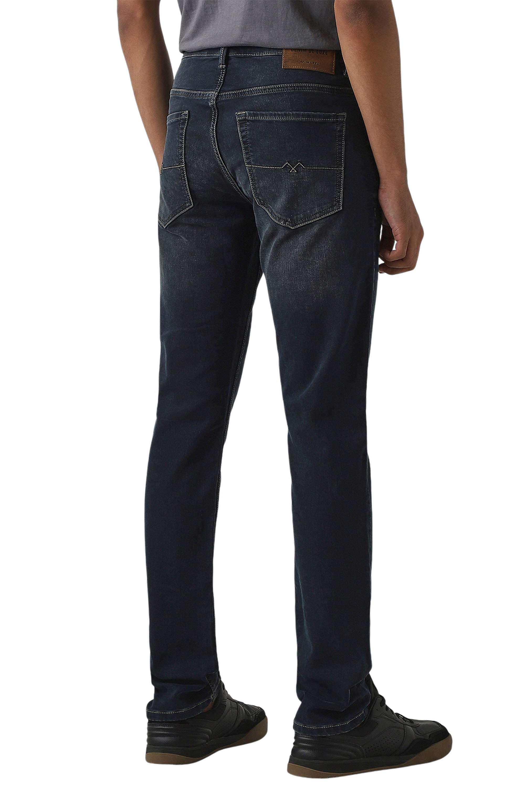 Solid-Cotton-Slim-Fit-Men-s-Jeans