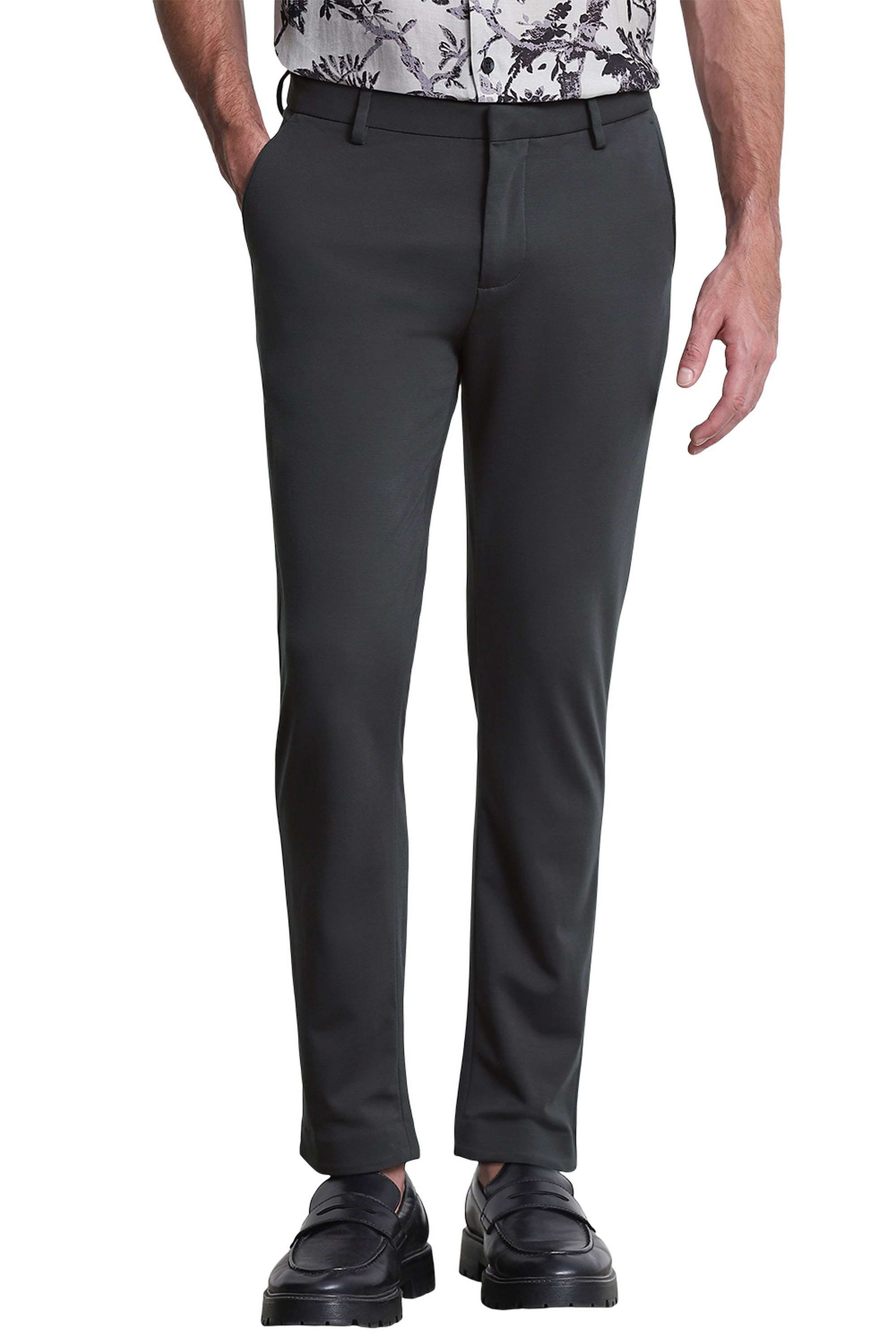 Solid-Cotton-Regular-Fit-Men-s-Casual-Trousers