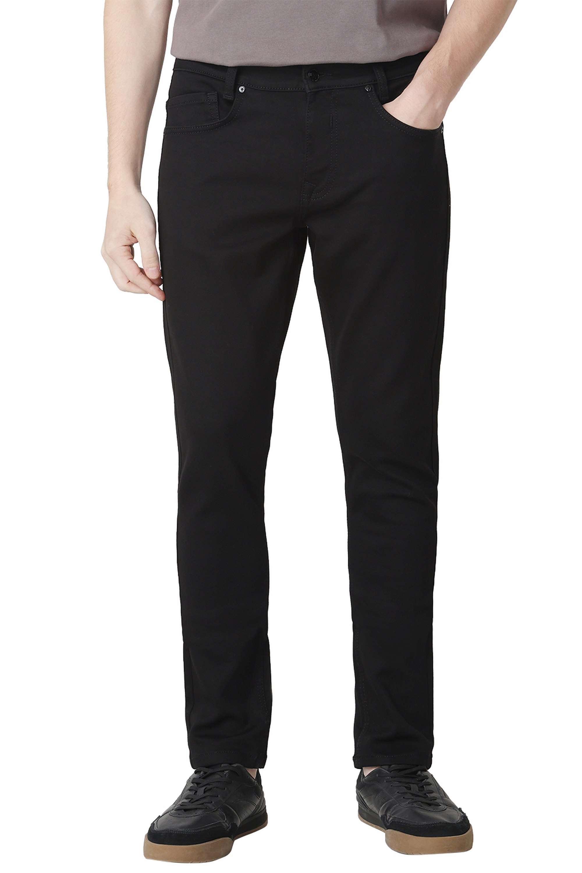 Solid-Cotton-Skinny-Fit-Men-s-Jeans