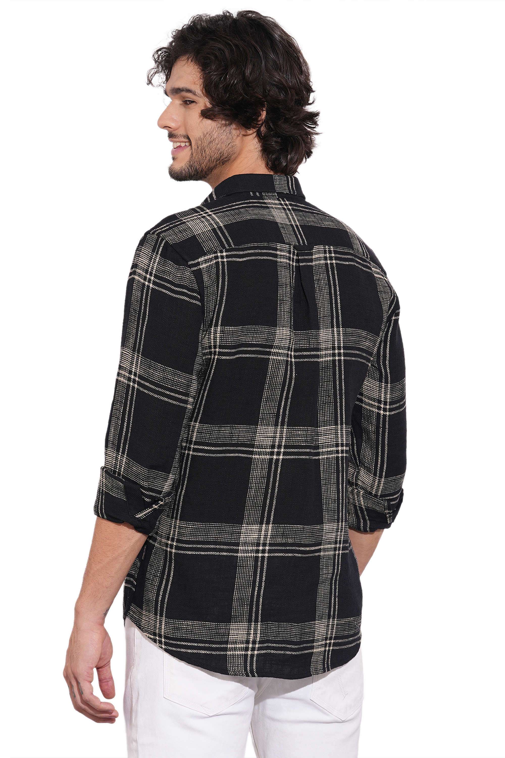 Checks-Collared-Cotton-Men-s-Casual-Wear-Shirt