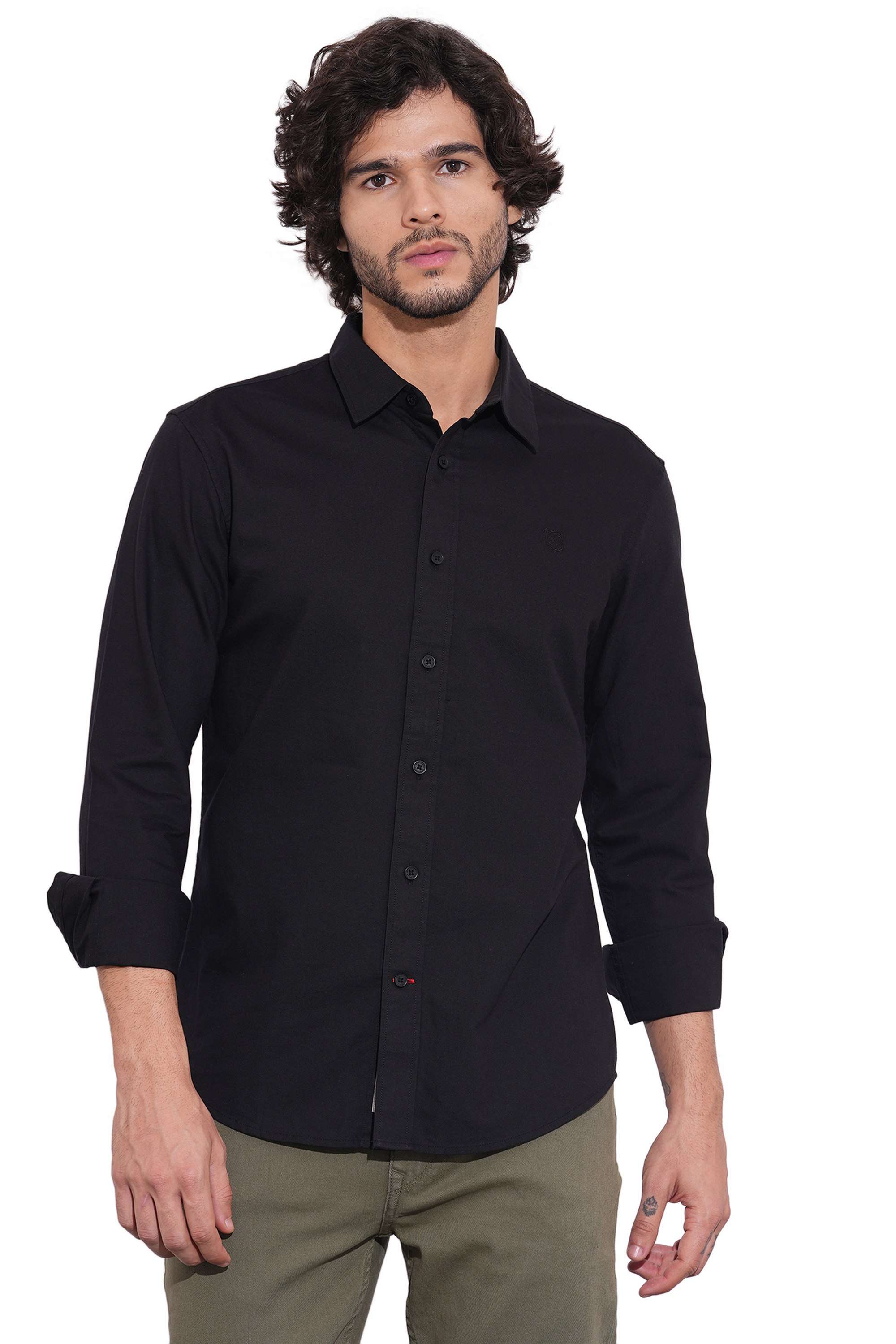 Solid-Cotton-Slim-Fit-Men-s-Casual-Shirt