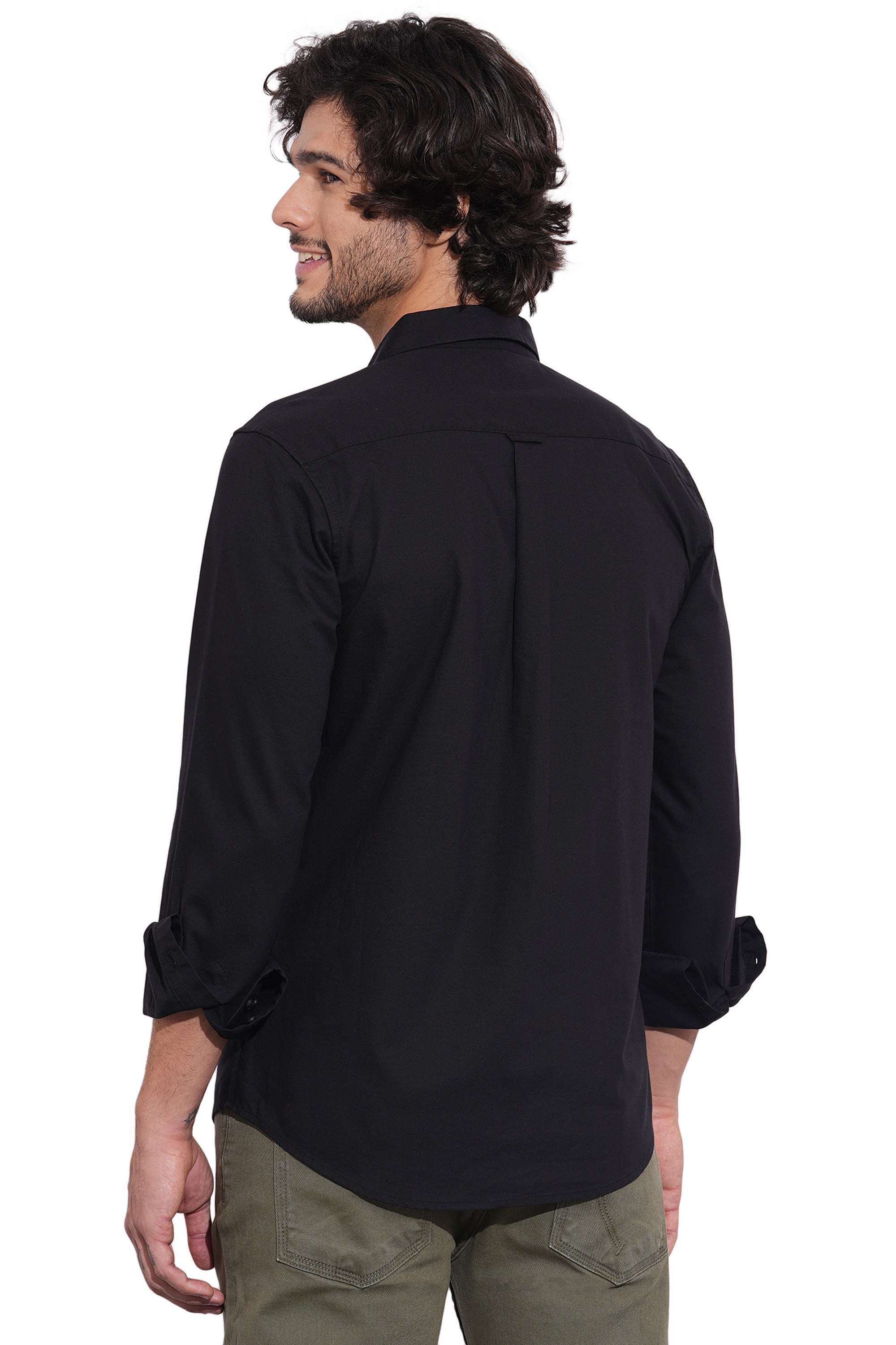 Solid-Cotton-Slim-Fit-Men-s-Casual-Shirt