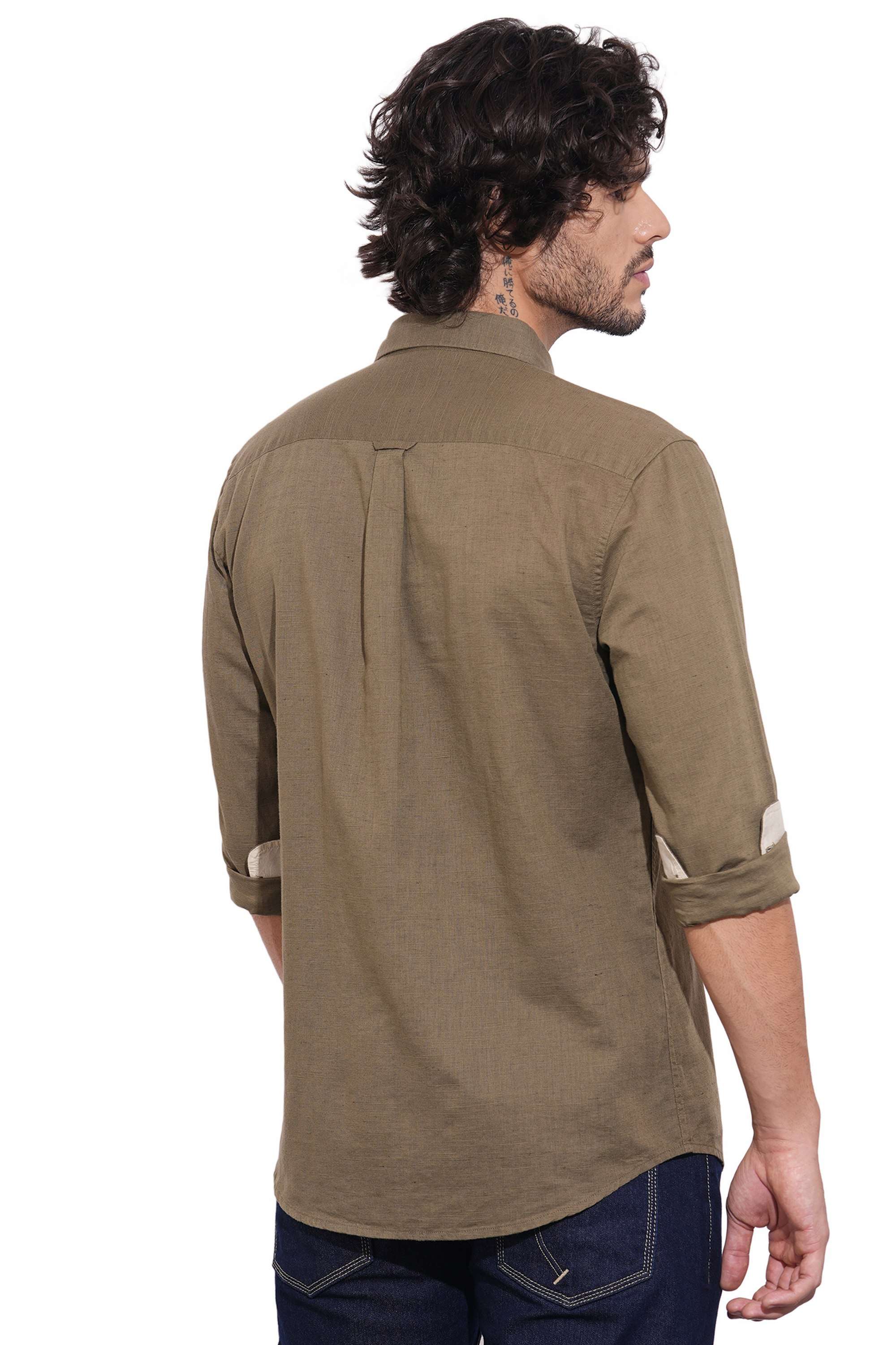 Solid-Cotton-Blend-Slim-Fit-Men-s-Casual-Shirt