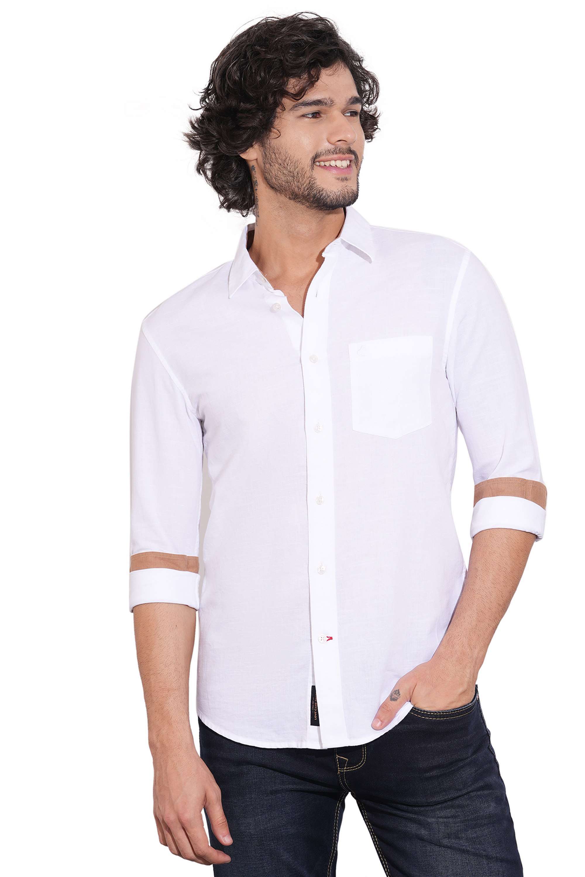 Solid-Cotton-Blend-Slim-Fit-Men-s-Casual-Shirt