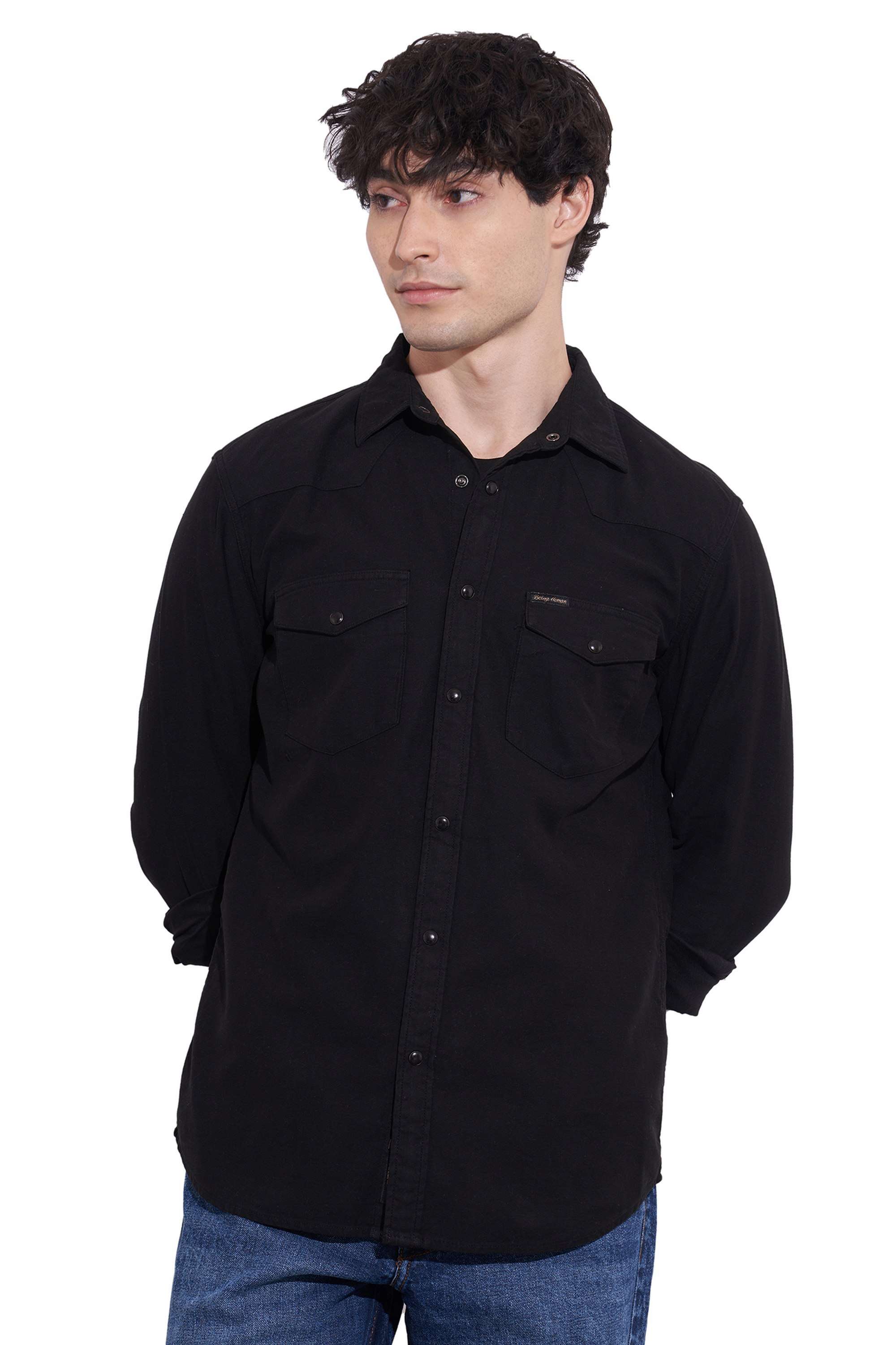 Solid-Cotton-Slim-Fit-Men-s-Casual-Shirt