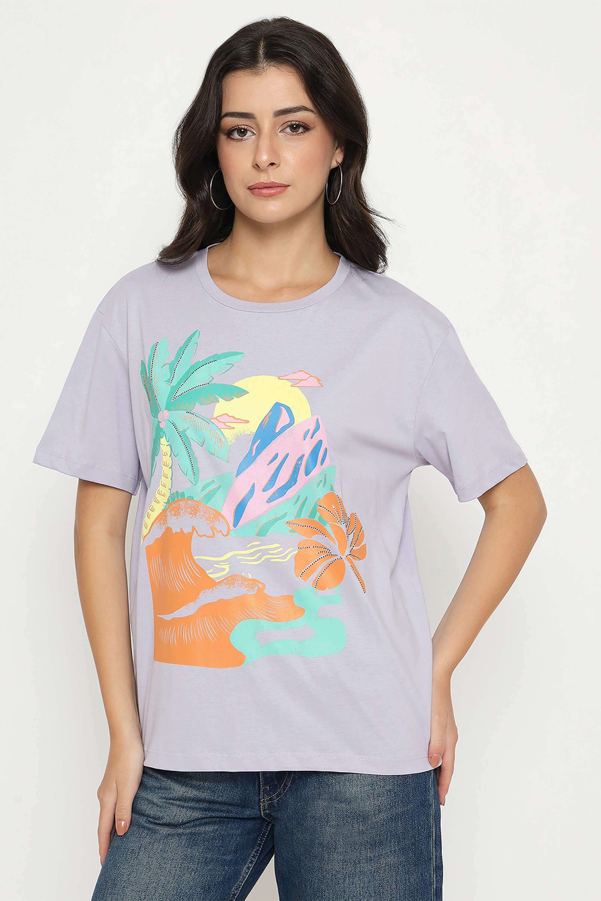 Graphic-Print-Cotton-Round-Neck-Women-s-T-Shirt