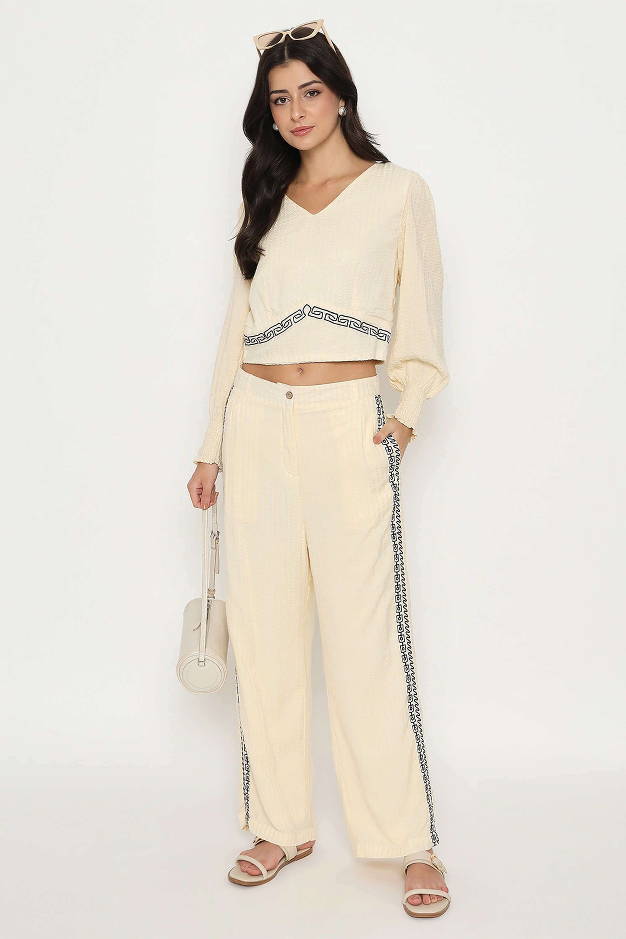 Textured-Ankle-Length-Rayon-Women-s-Co-Ord-Set