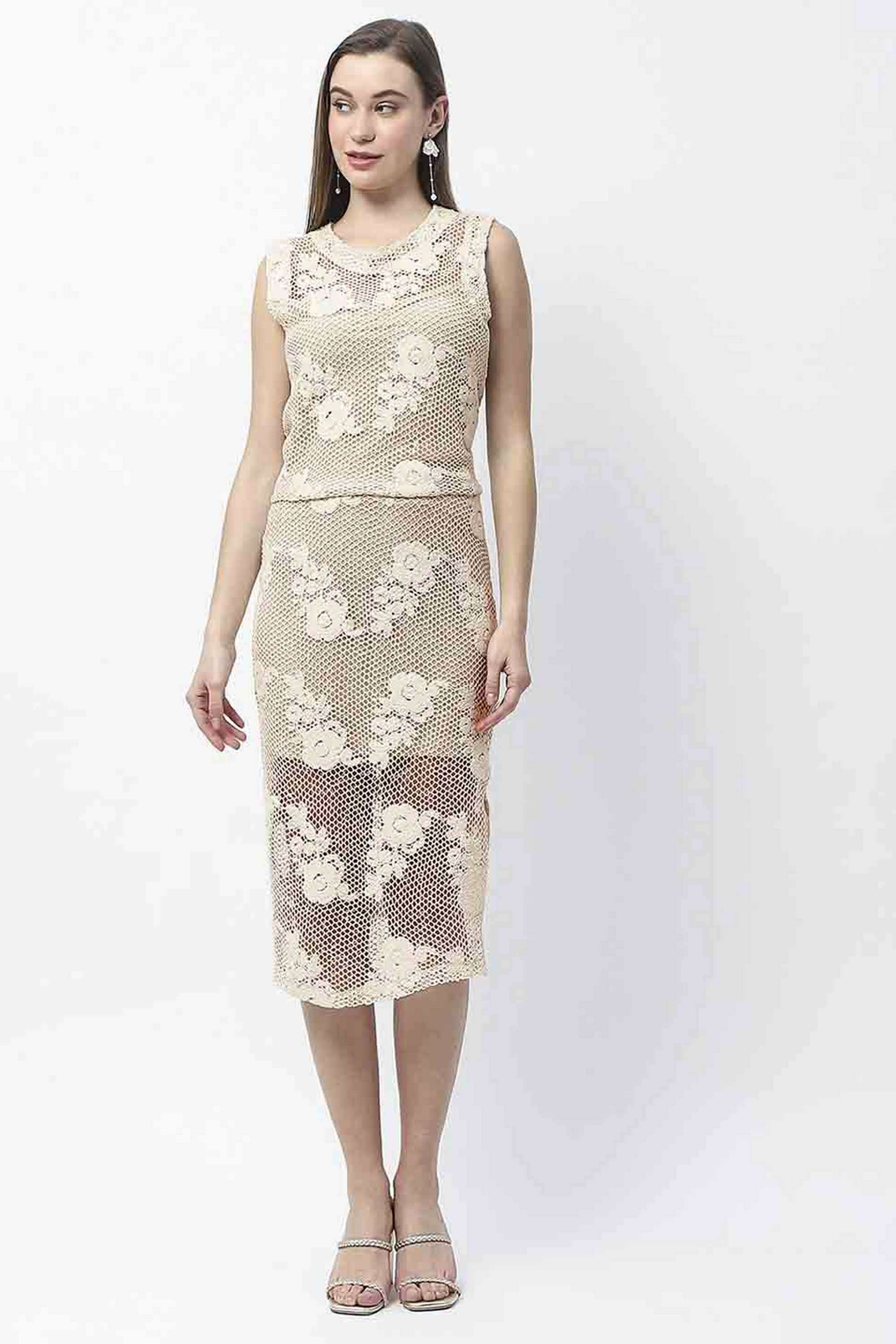 Embroidered-Calf-Length-Polyester-Women-s-Co-Ord-Set
