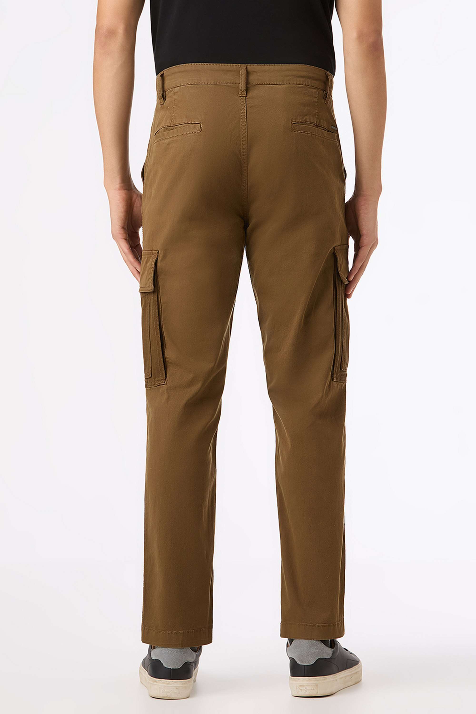 Solid-Cotton-Blend-Regular-Fit-Men-s-Cargo-Pants
