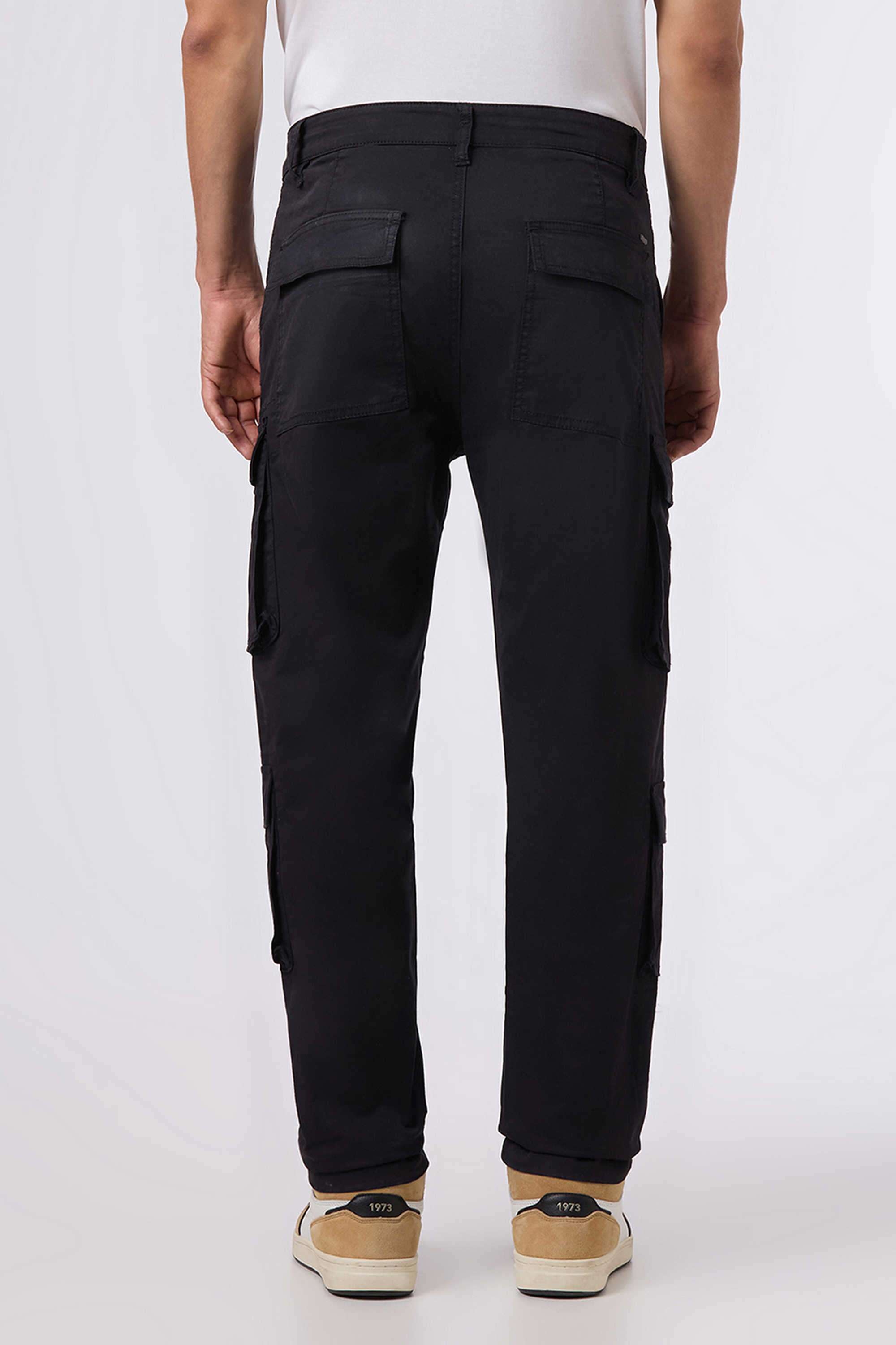 Solid-Cotton-Blend-Regular-Fit-Men-s-Cargo-Pants
