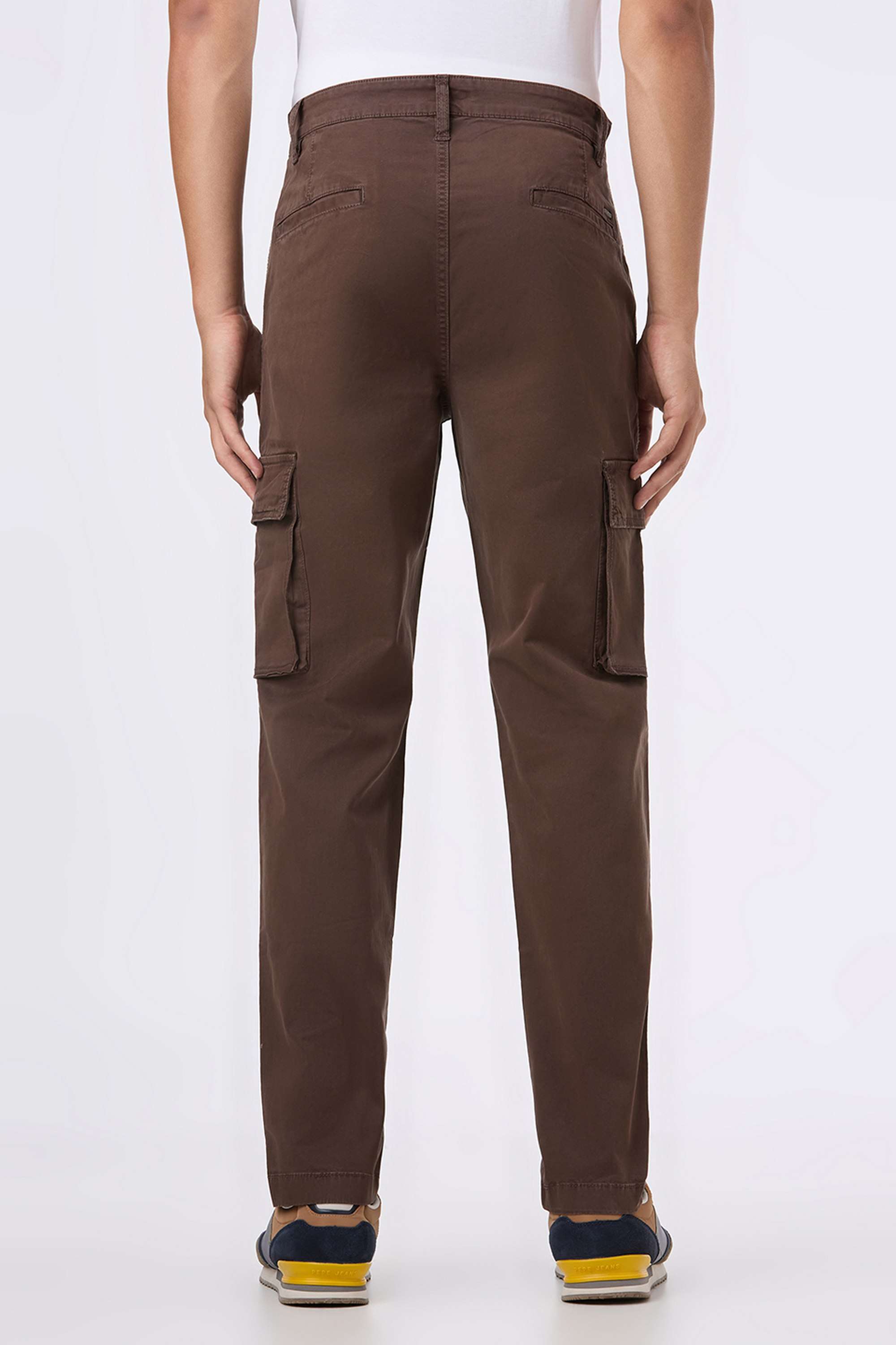 Solid-Cotton-Blend-Slim-Fit-Men-s-Cargo-Pants