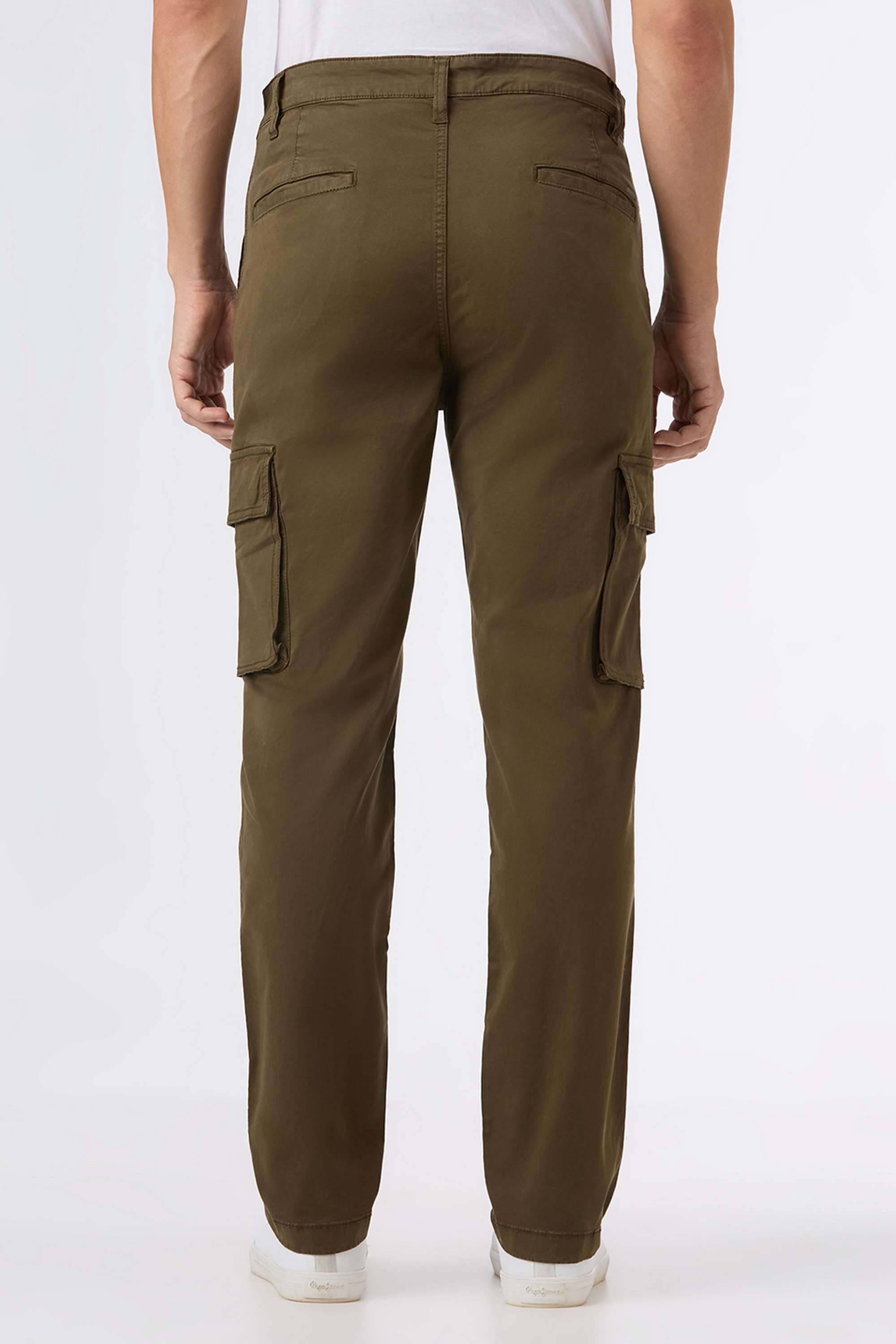 Solid-Cotton-Blend-Slim-Fit-Men-s-Cargo-Pants