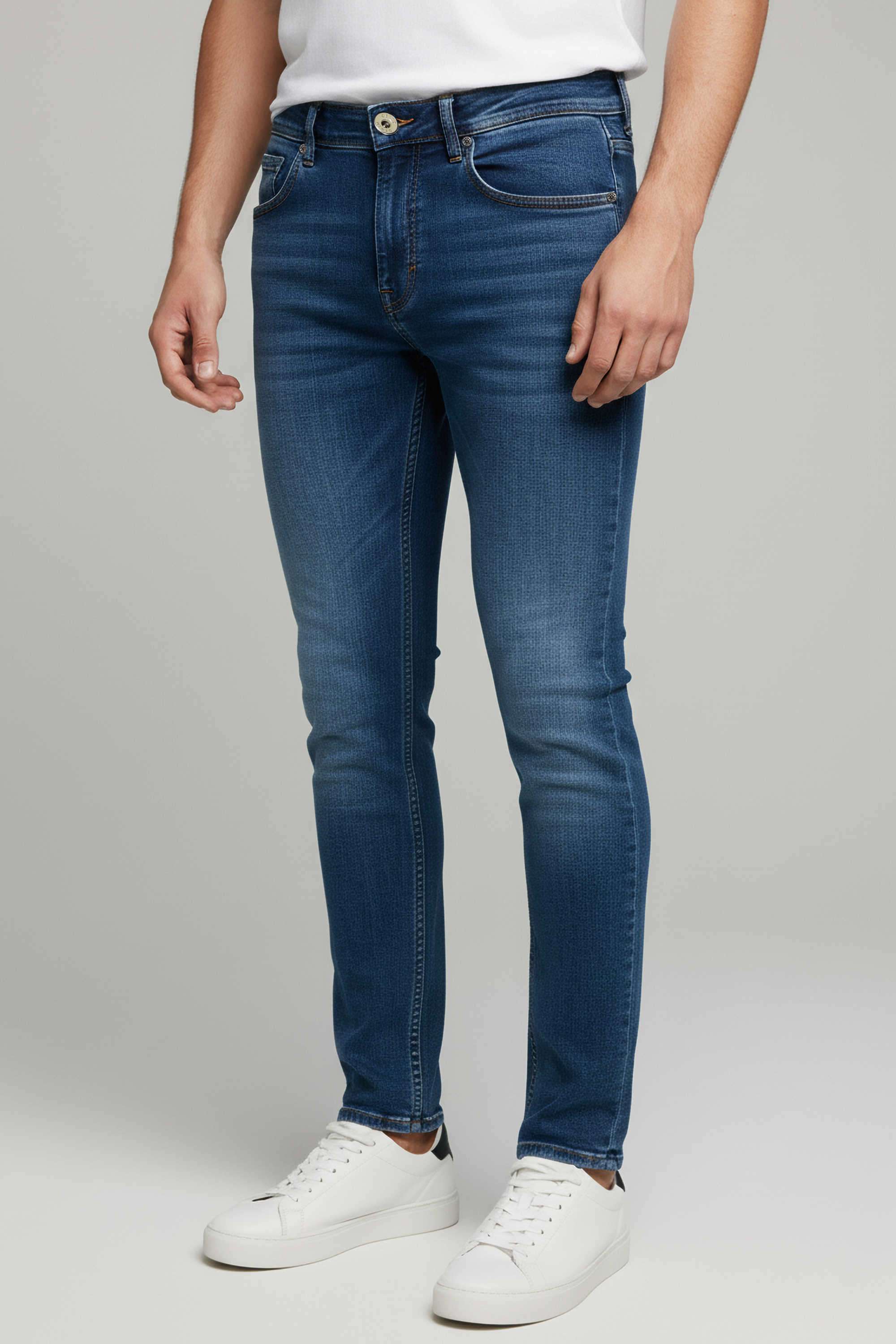 Solid-Cotton-Skinny-Fit-Men-s-Jeans