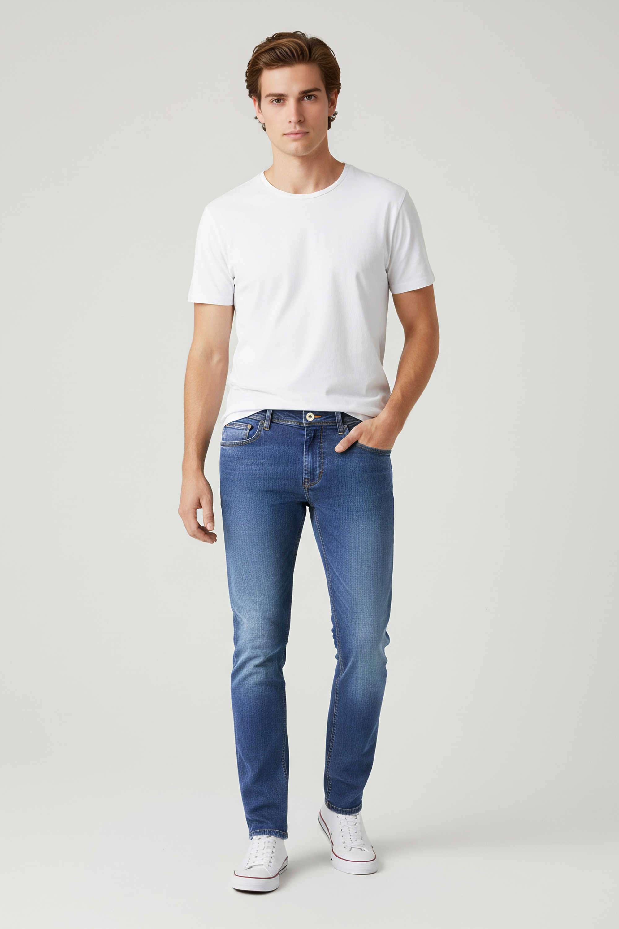 Solid-Cotton-Blend-Straight-Fit-Men-s-Jeans