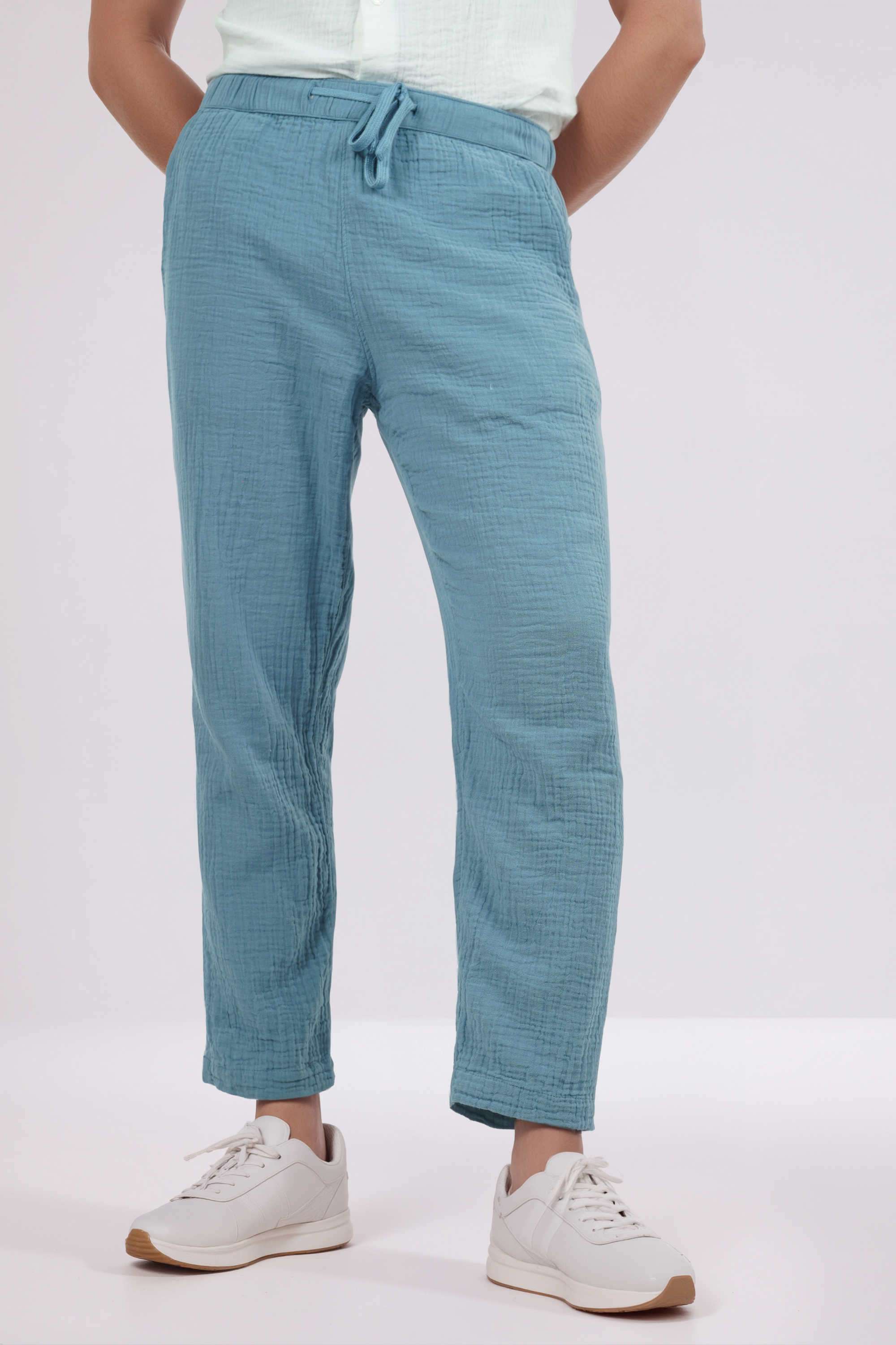 Solid-Cotton-Relaxed-Fit-Men-s-Casual-Wear-Trousers