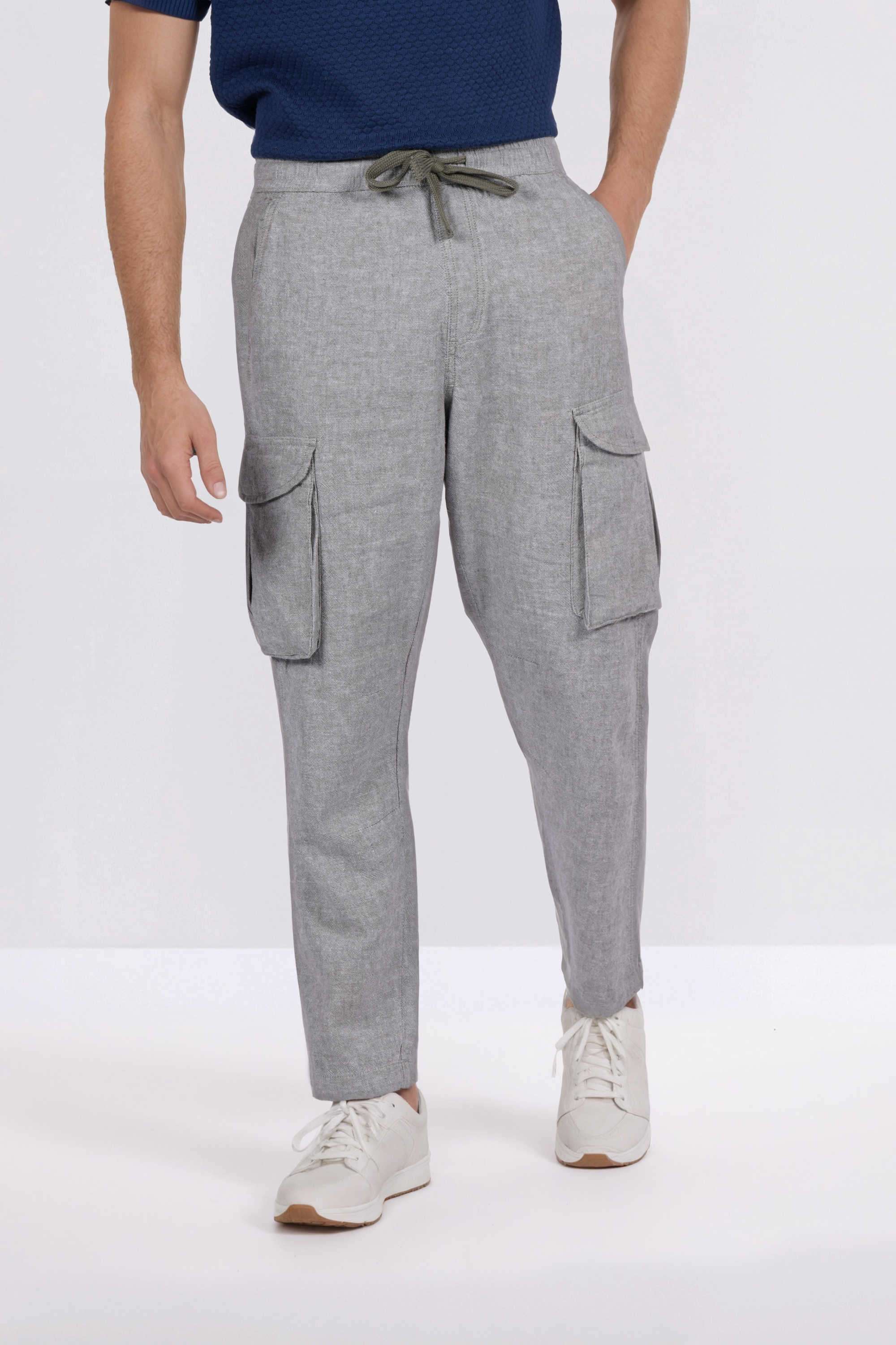 Solid-Linen-Straight-Fit-Men-s-Casual-Trousers