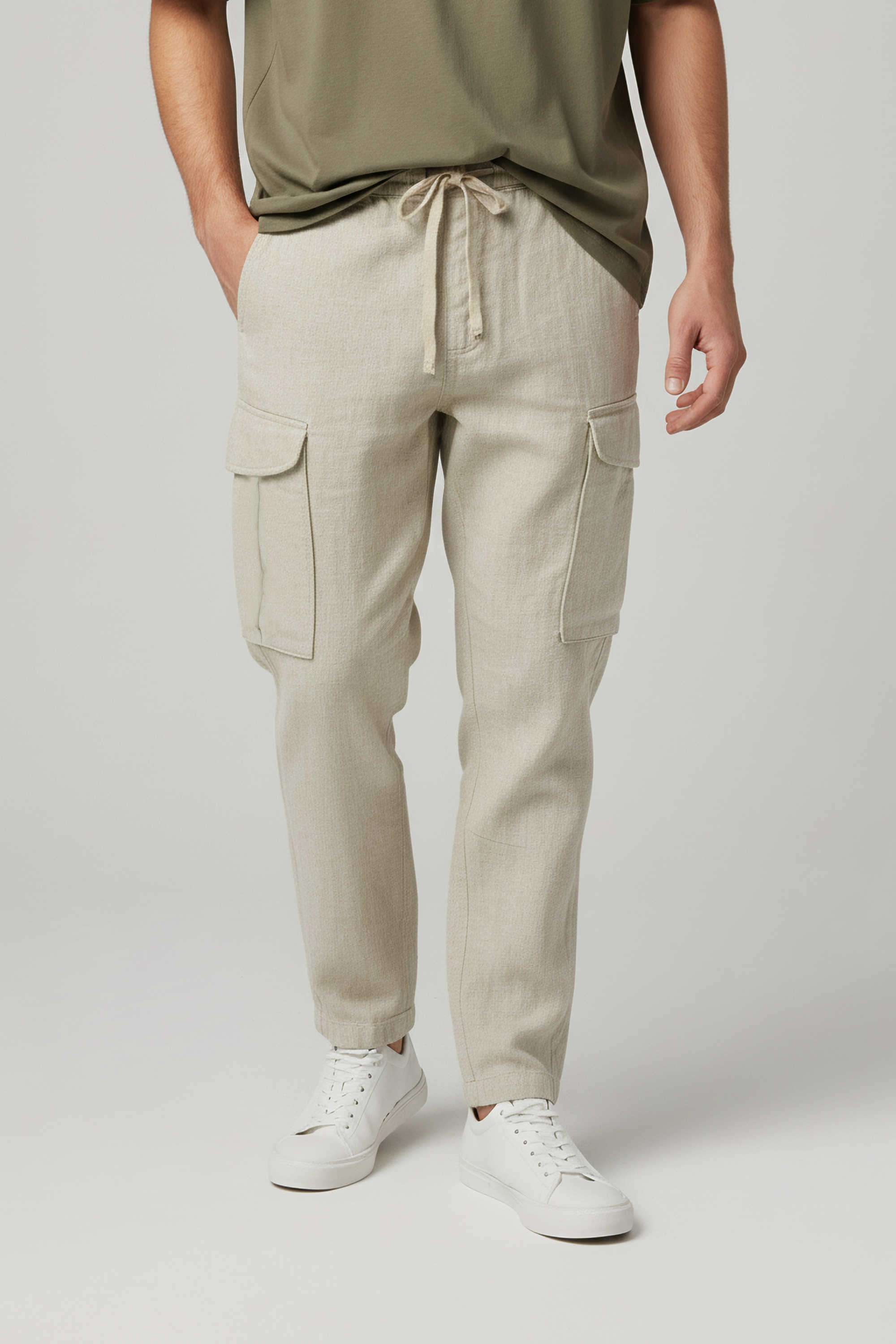 Solid-Linen-Straight-Fit-Men-s-Casual-Trousers