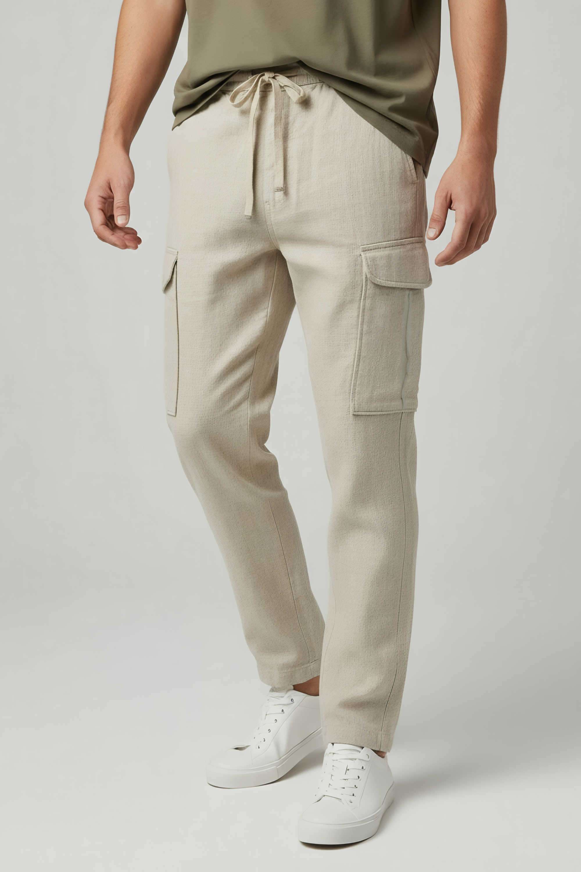 Solid-Linen-Straight-Fit-Men-s-Casual-Trousers