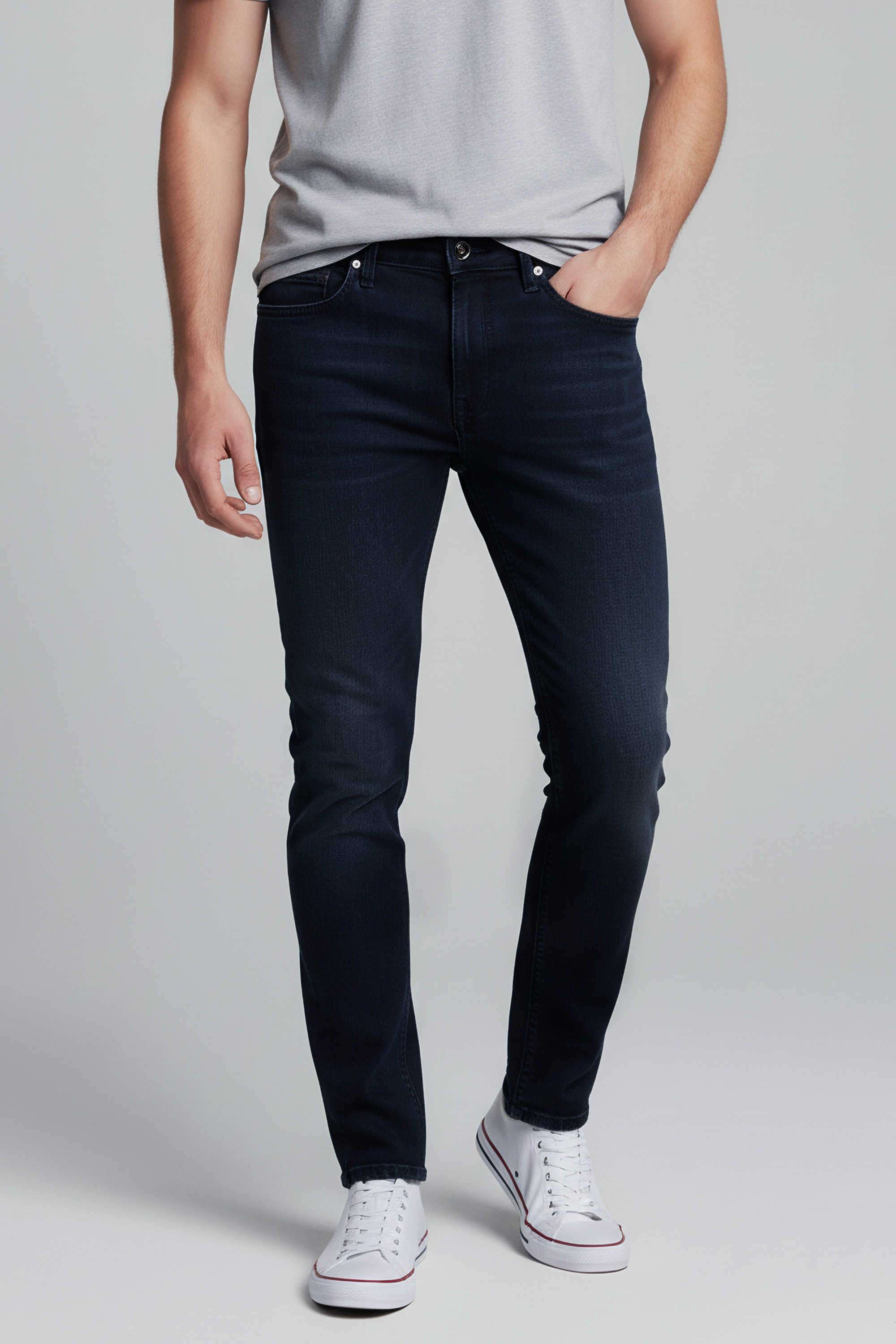 Solid-Cotton-Slim-Fit-Men-s-Jeans