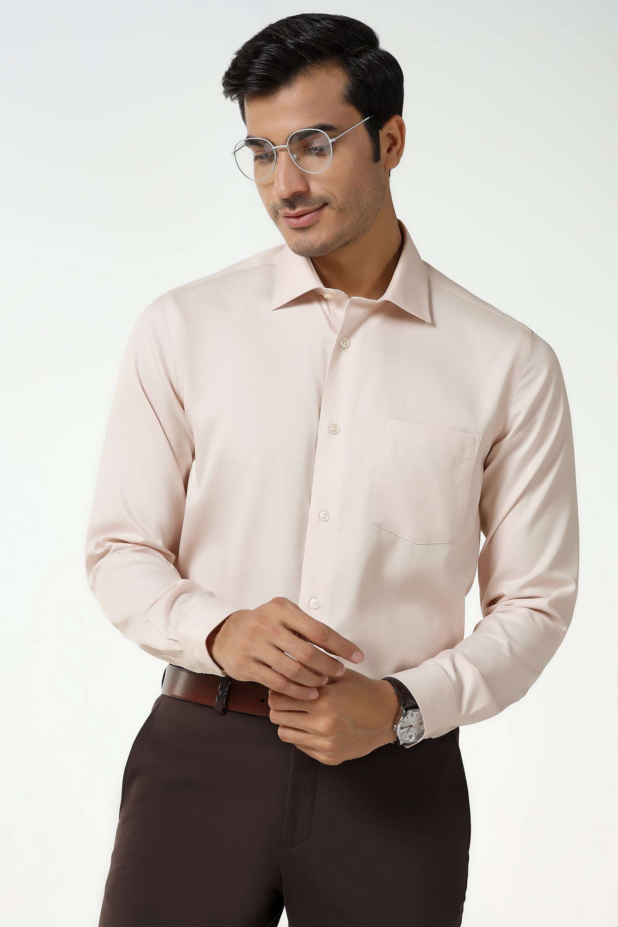 Dobby-Cotton-Slim-Fit-Men-s-Formal-Wear-Shirt