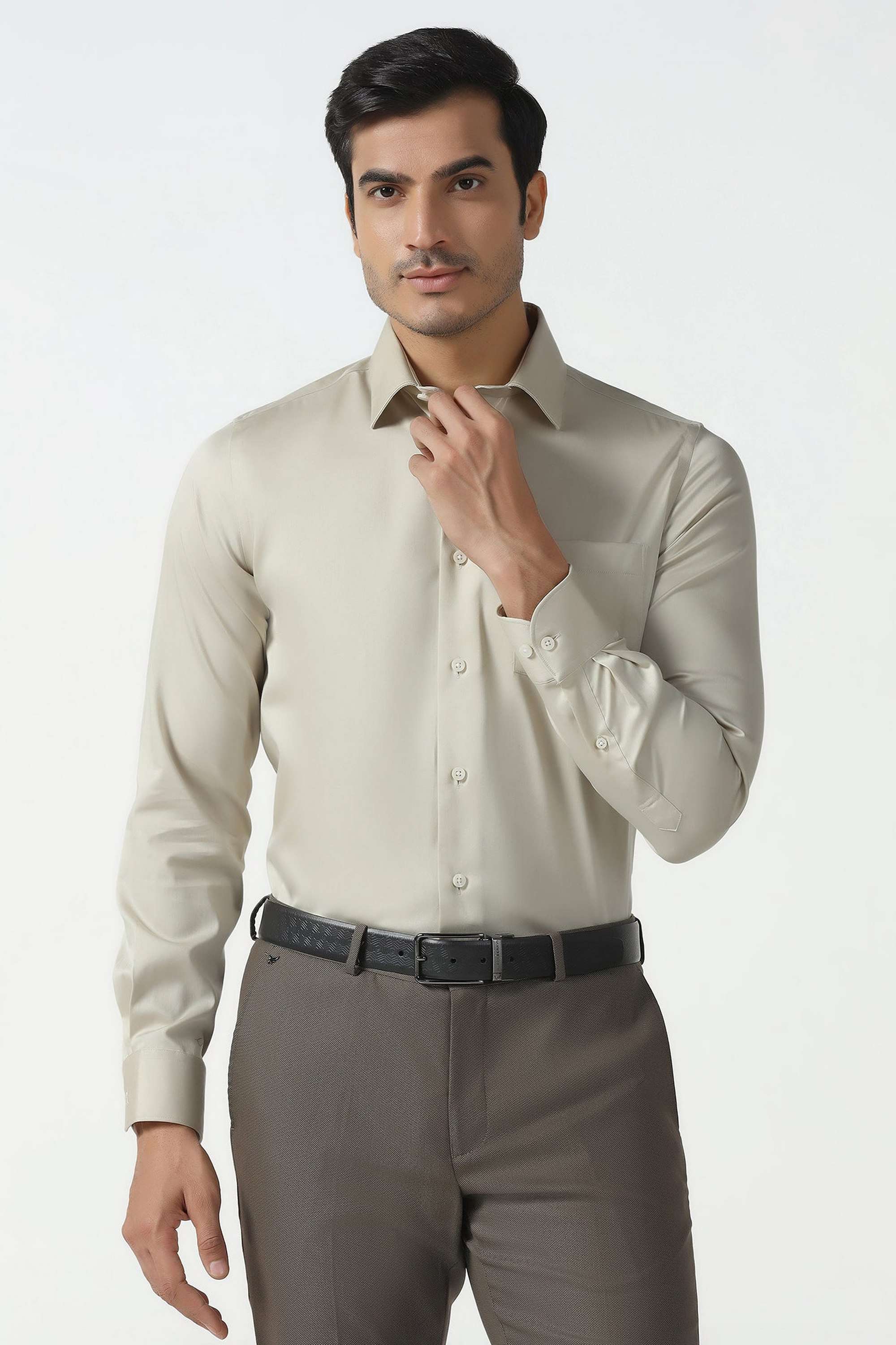 Solid-Cotton-Blend-Slim-Fit-Men-s-Shirt