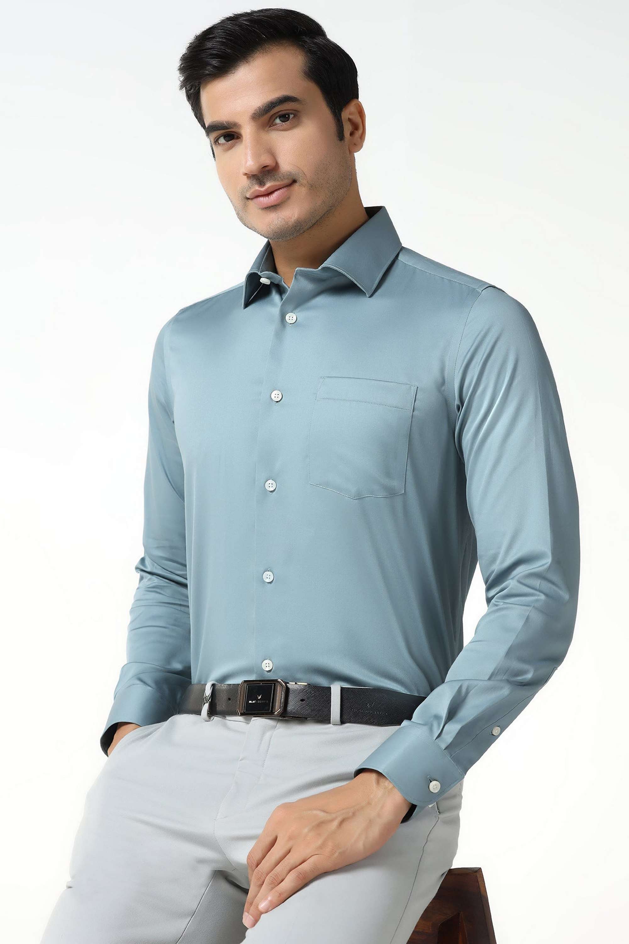 Solid-Cotton-Blend-Slim-Fit-Men-s-Shirt