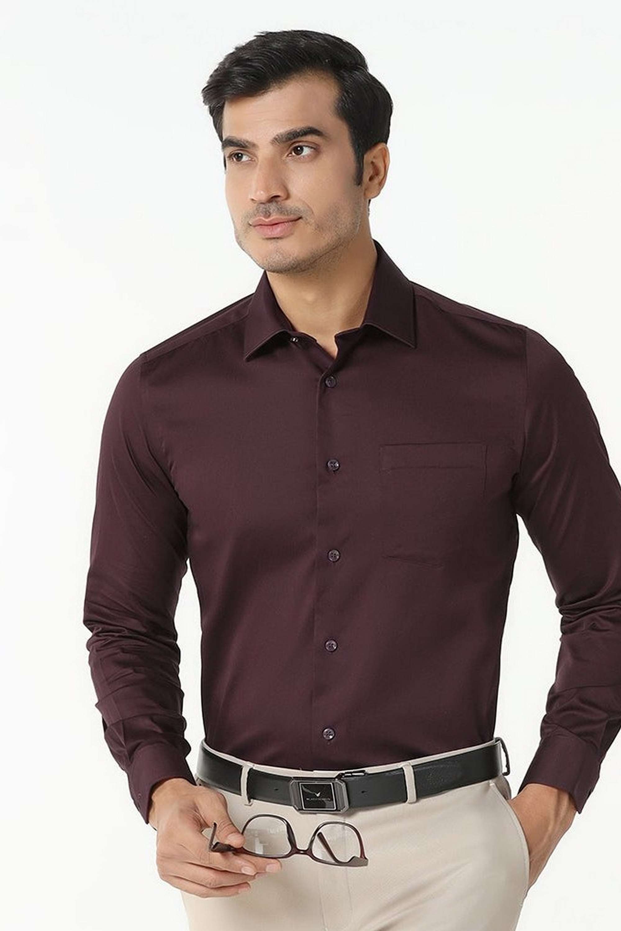 Solid-Cotton-Blend-Slim-Fit-Men-s-Shirt