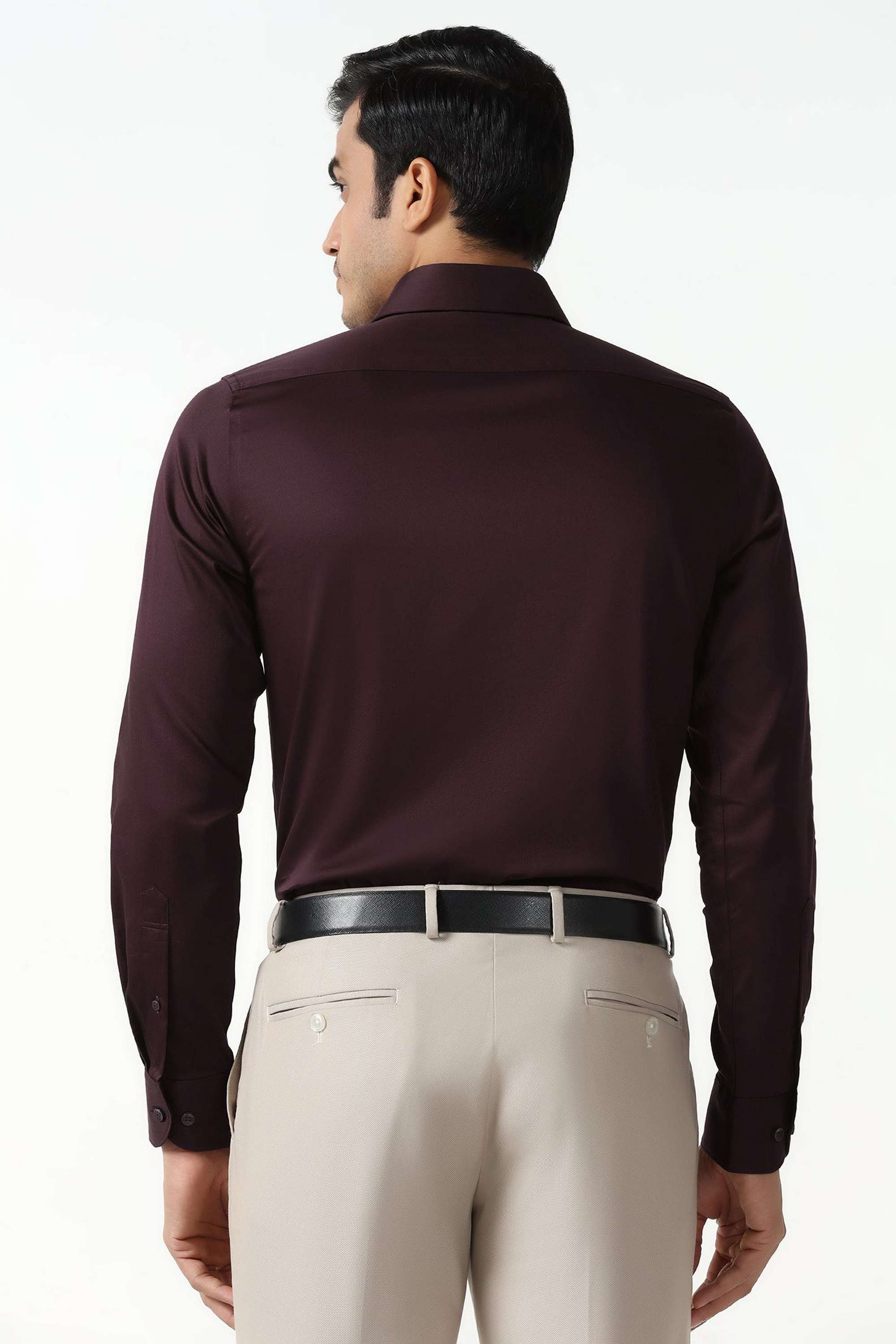 Solid-Cotton-Blend-Slim-Fit-Men-s-Shirt