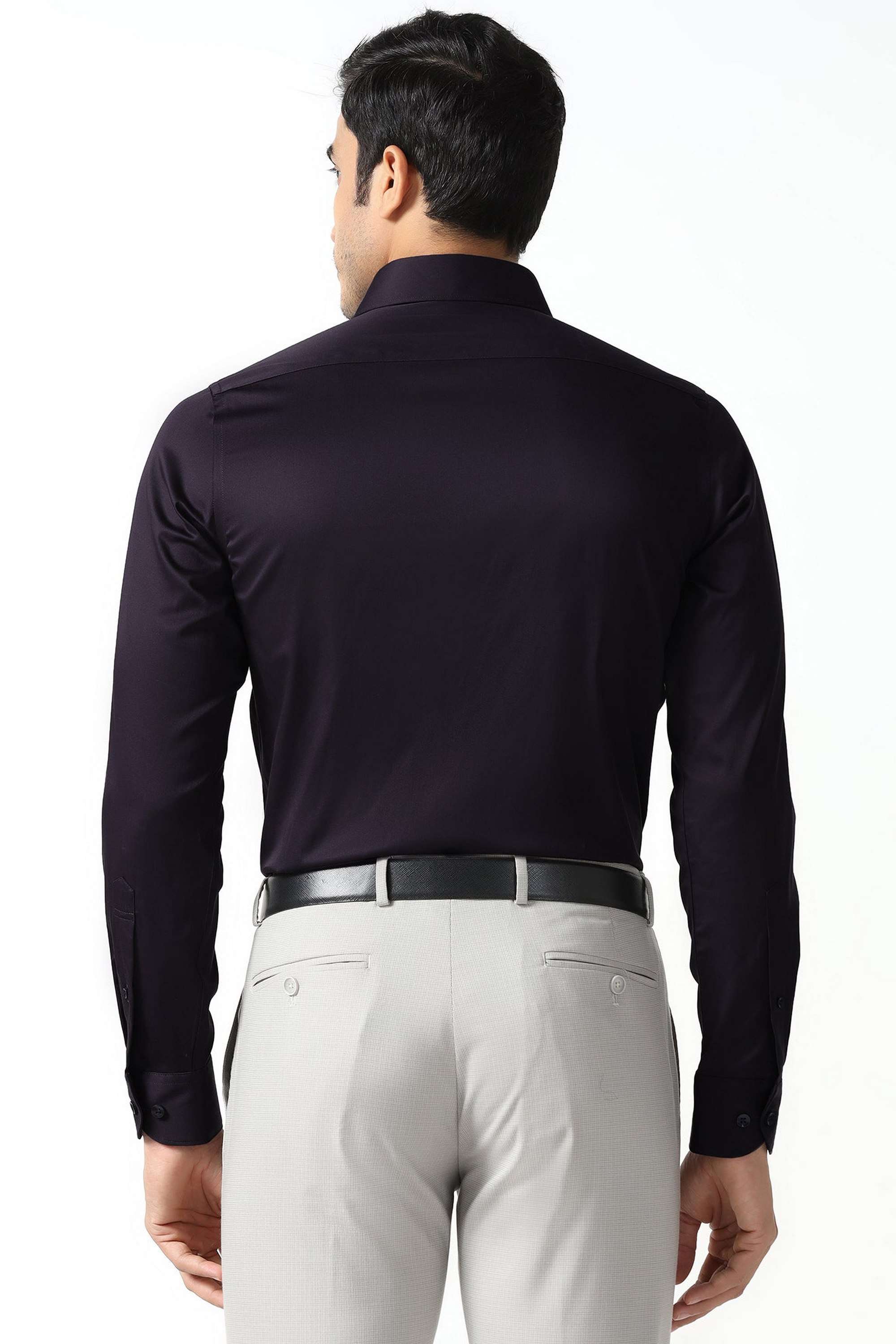 Solid-Cotton-Blend-Slim-Fit-Men-s-Shirt