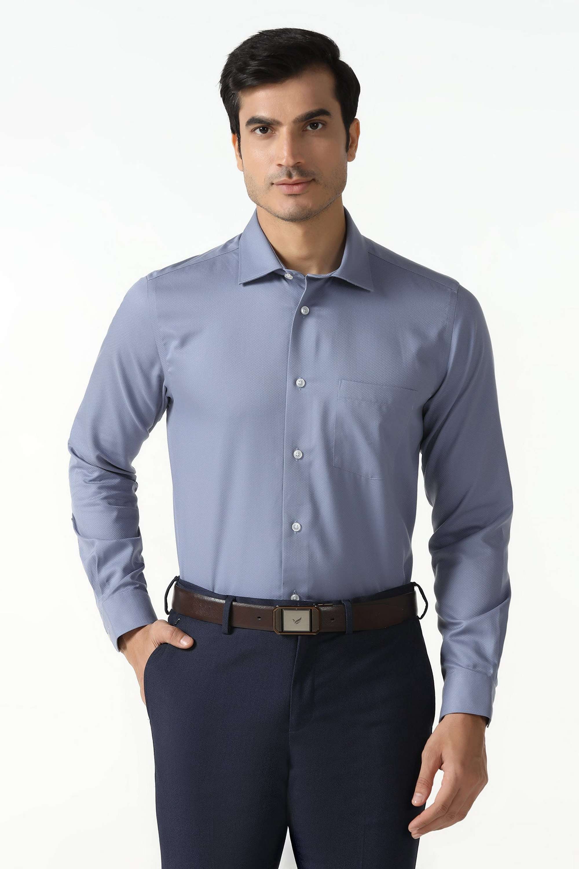 Solid-Dobby-Cotton-Slim-Fit-Men-s-Formal-Shirt