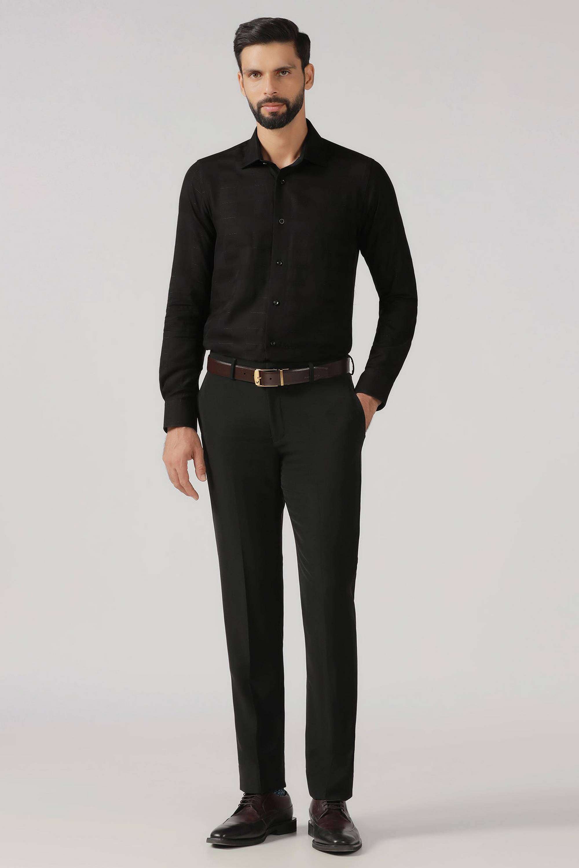 Solid-Blended-Fabric-Regular-Fit-Men-s-Shirt