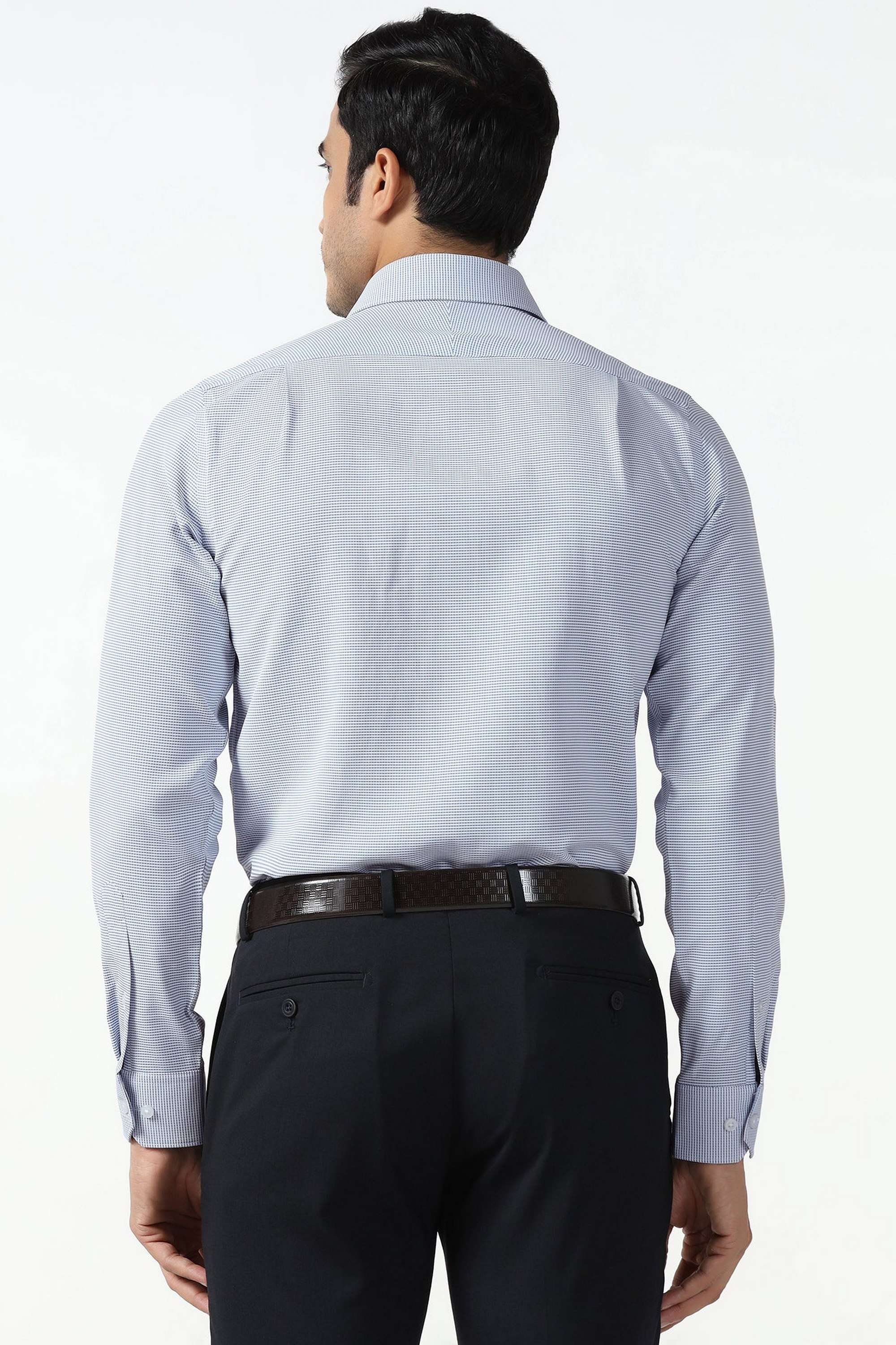 Dobby-Polyester-Slim-Fit-Men-s-Formal-Wear-Shirt