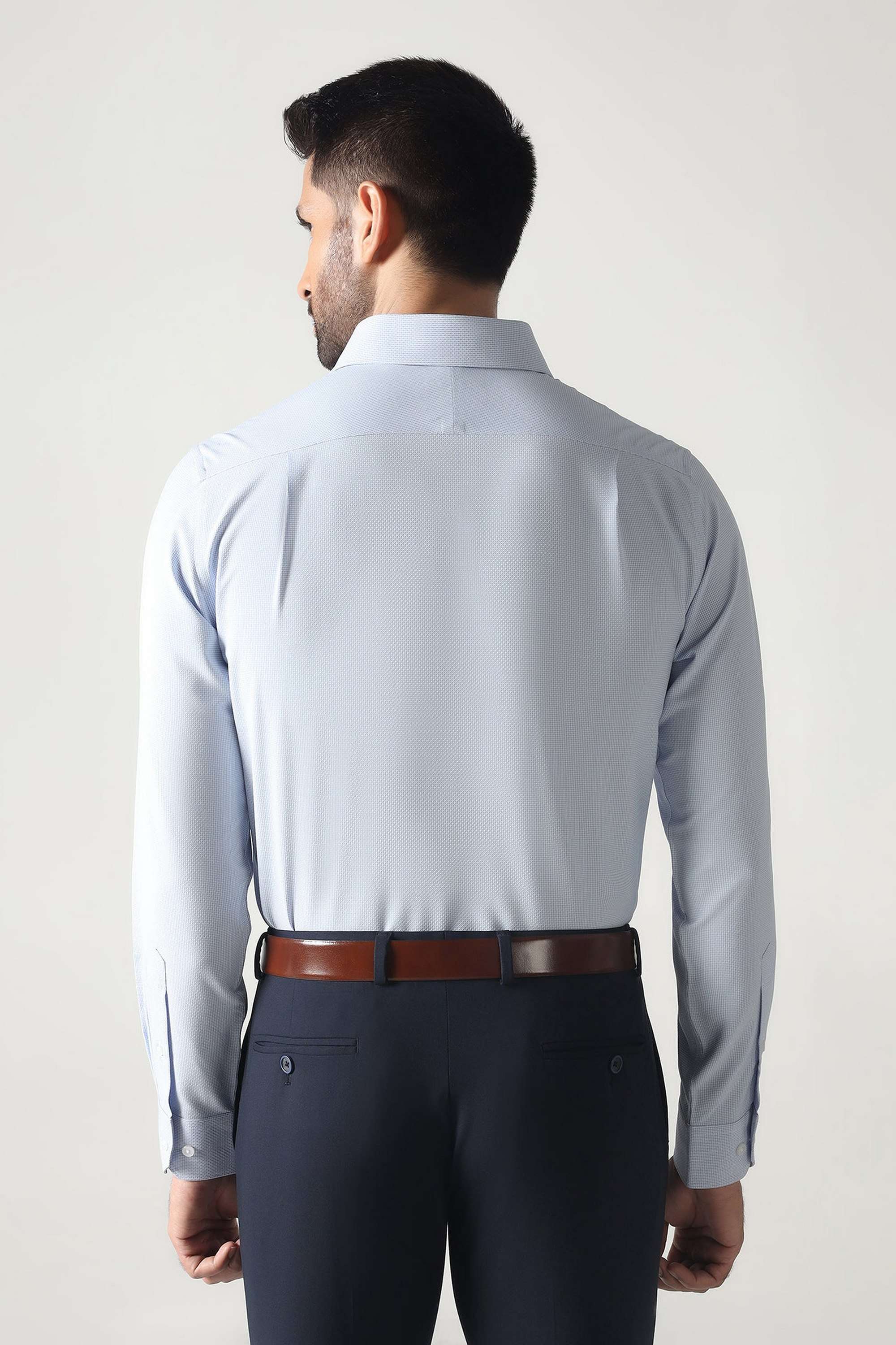 Dobby-Polyester-Slim-Fit-Men-s-Formal-Wear-Shirt