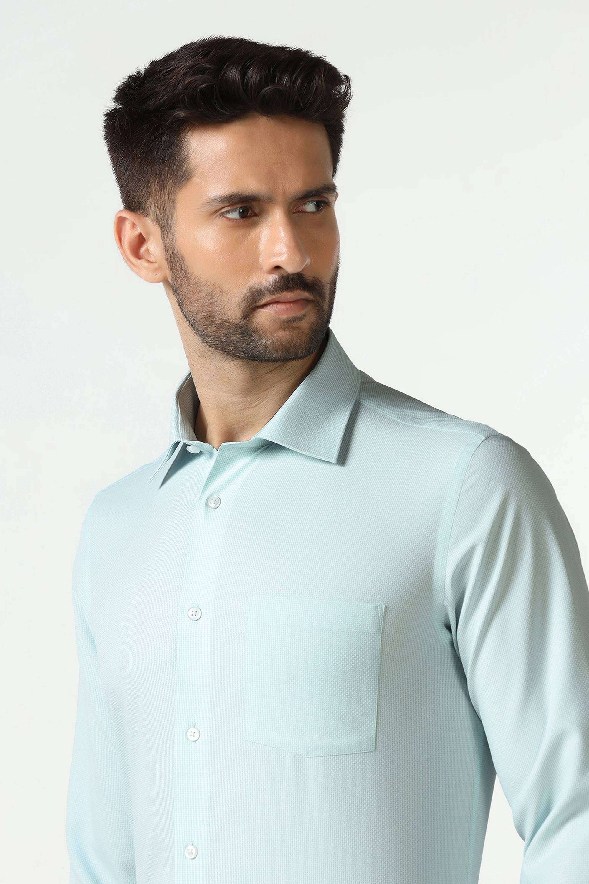 Solid-Blended-Fabric-Regular-Fit-Men-s-Shirt