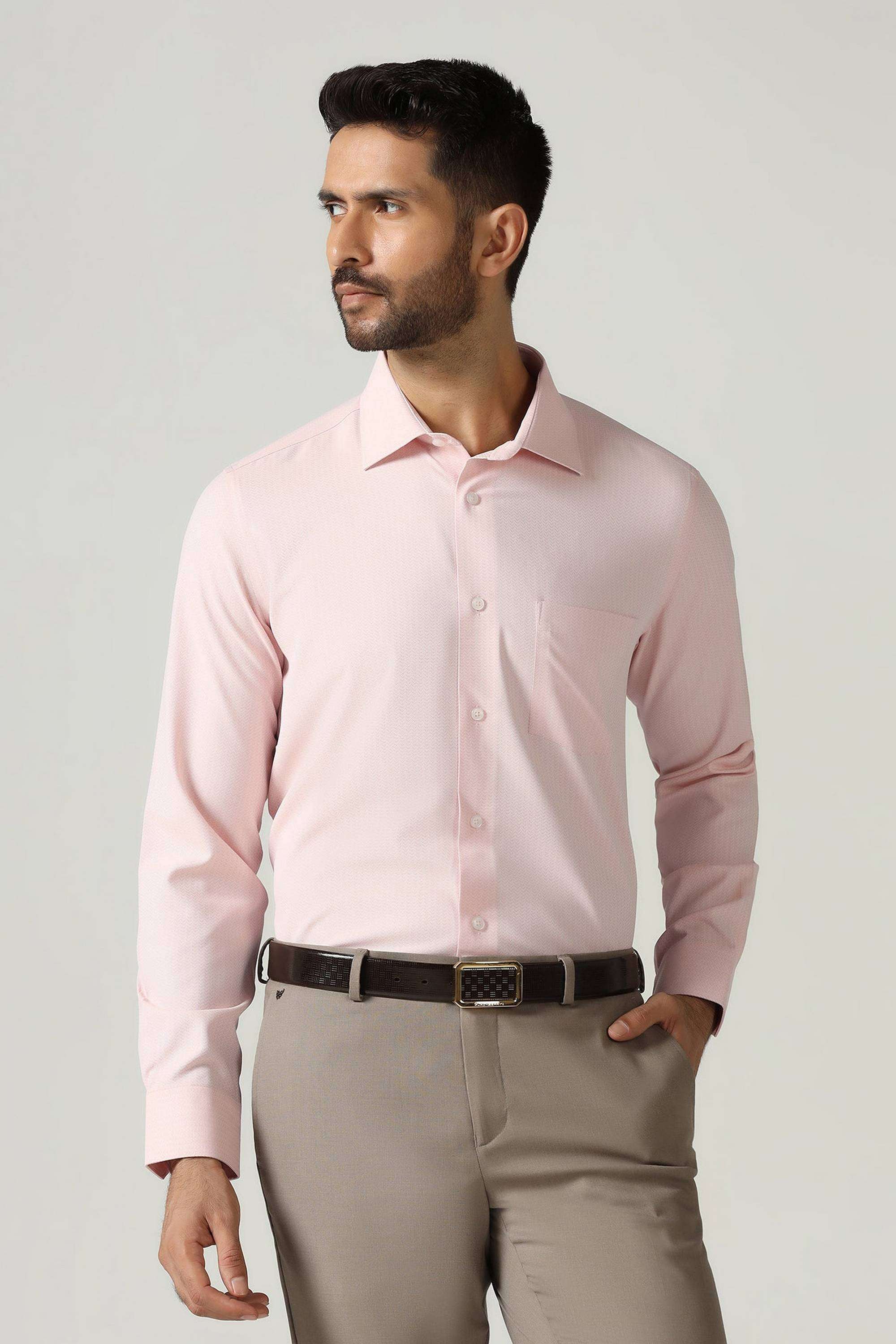 Dobby-Polyester-Slim-Fit-Men-s-Shirt