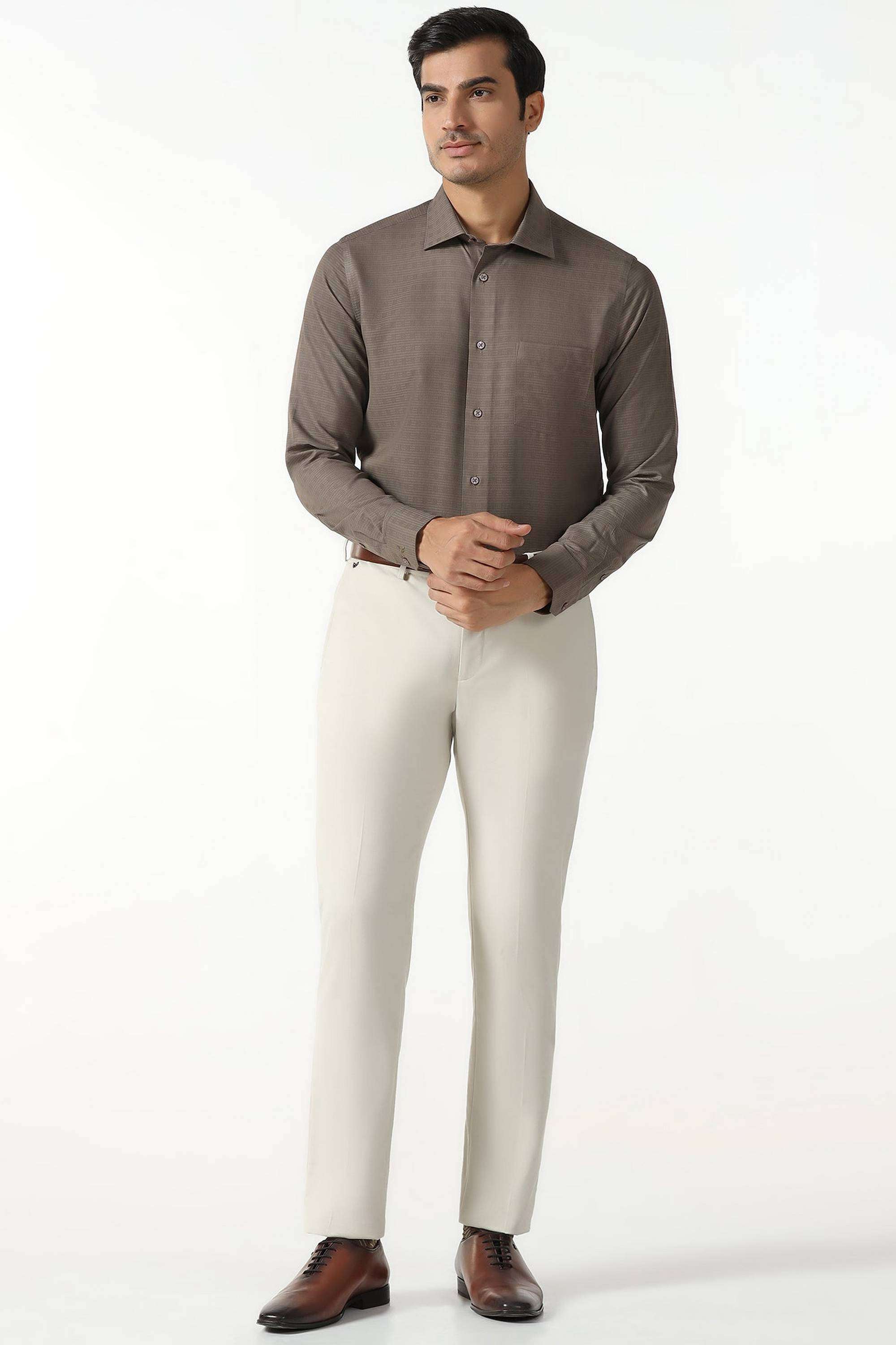 Dobby-Polyester-Slim-Fit-Men-s-Shirt