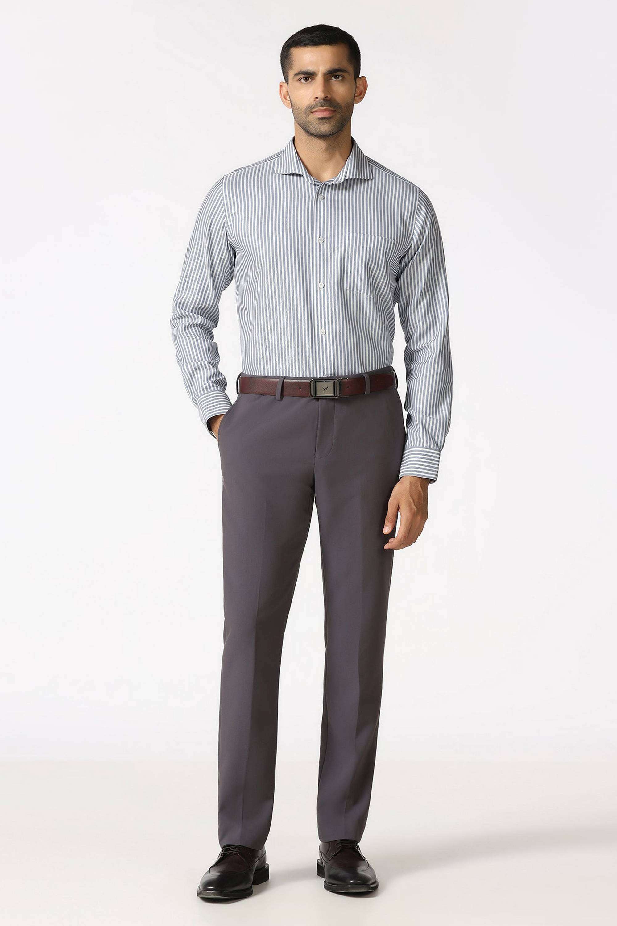 Solid-Blended-Fabric-Regular-Fit-Men-s-Shirt