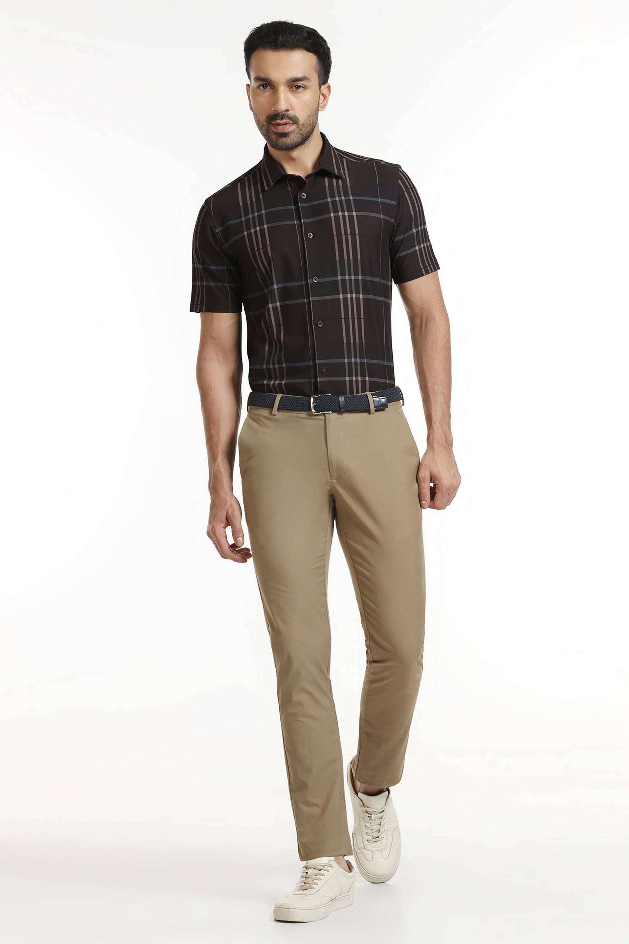 Checks-Polyester-Blend-Slim-Fit-Men-s-Shirt