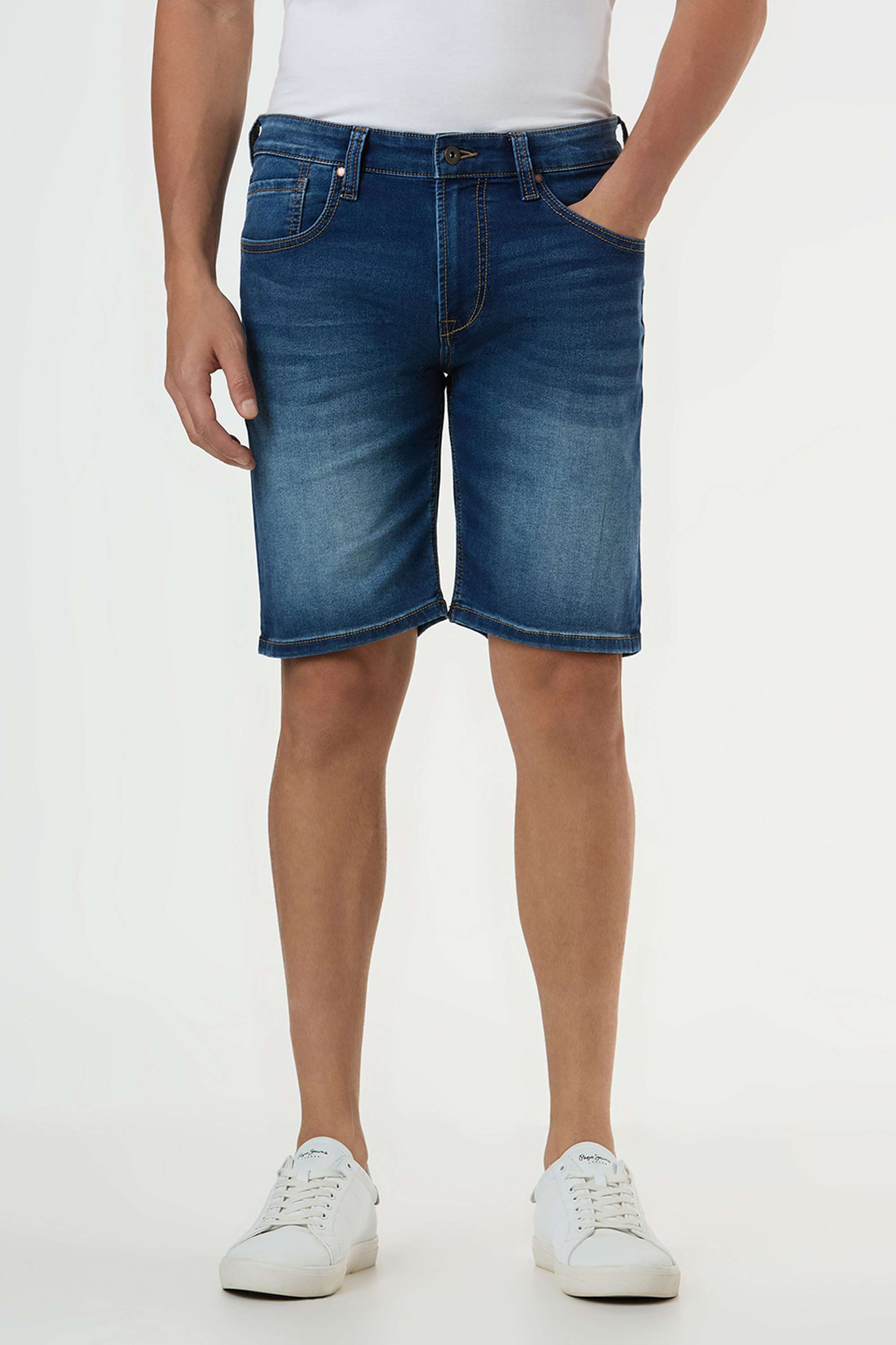 Solid-Cotton-Blend-Slim-Fit-Men-s-Shorts