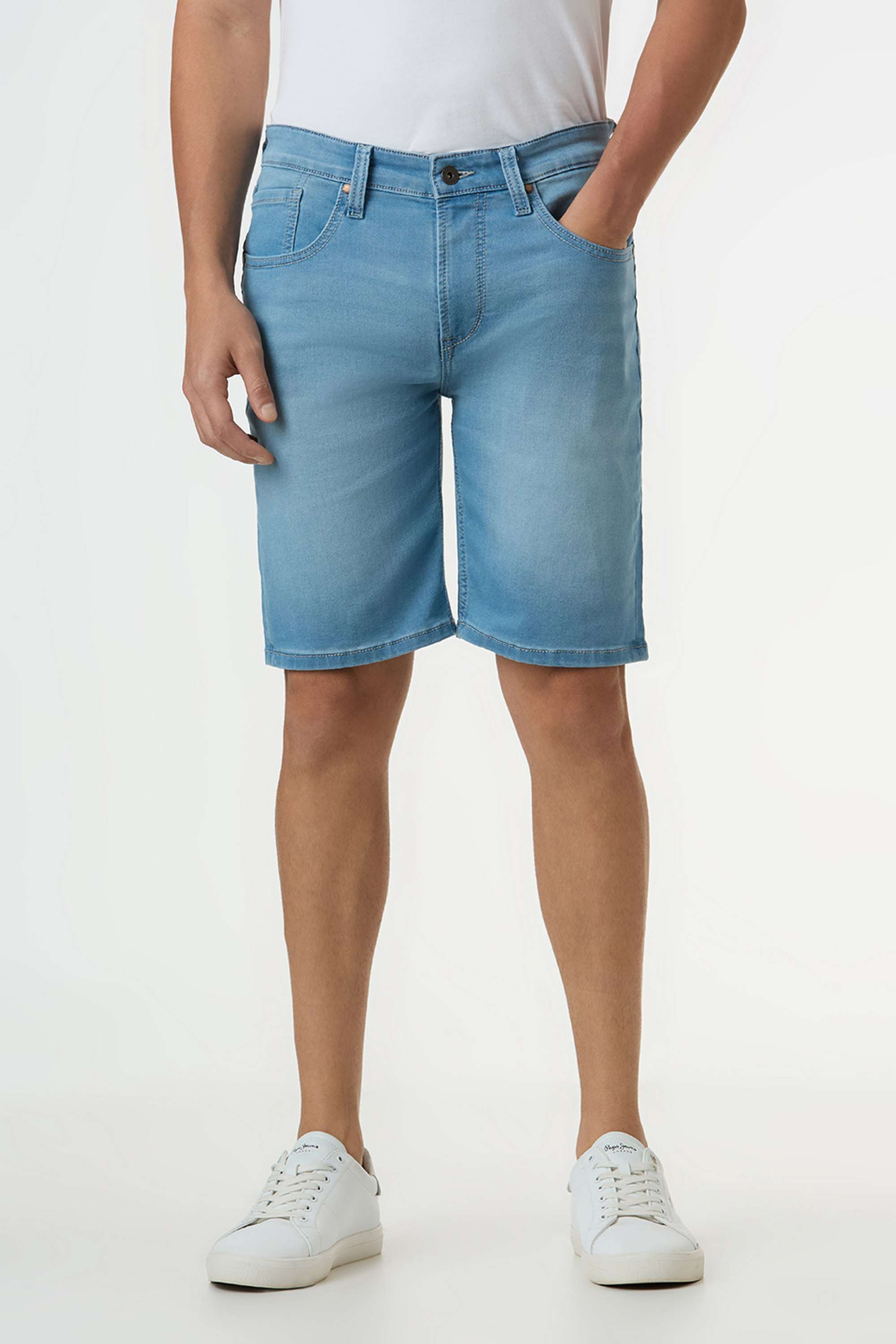 Solid-Cotton-Blend-Slim-Fit-Men-s-Shorts
