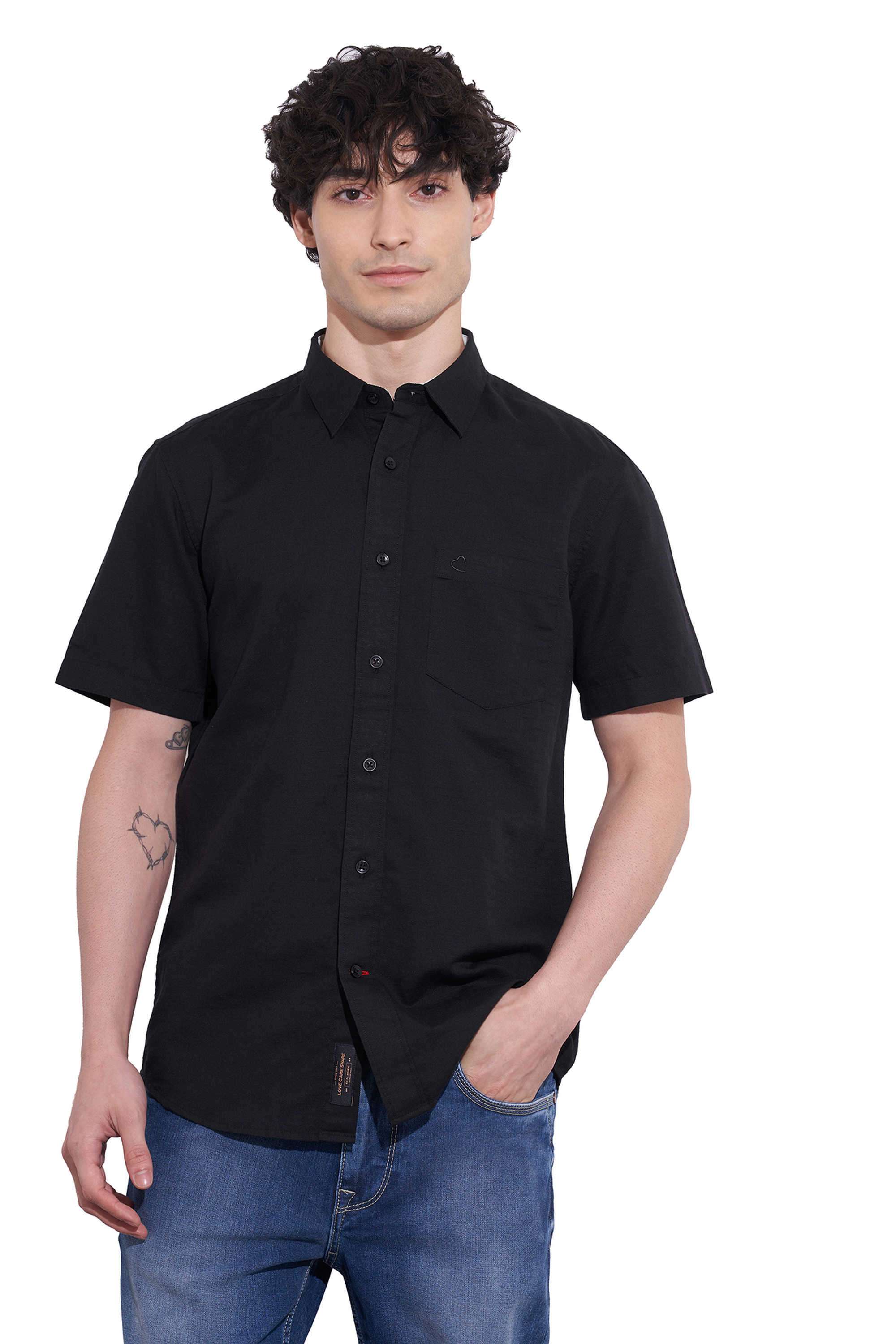 Solid-Cotton-Blend-Slim-Fit-Men-s-Casual-Shirt