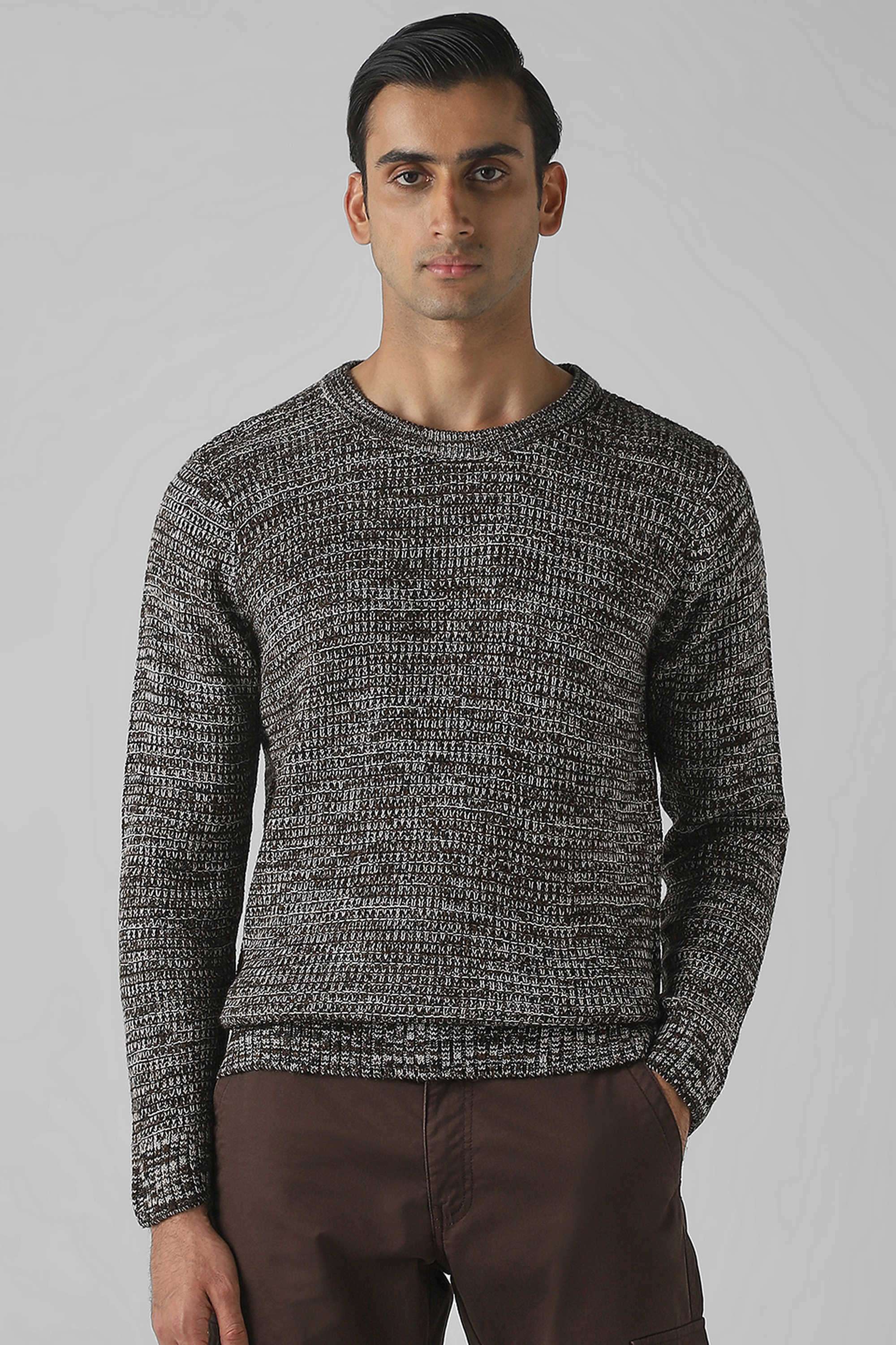 Solid-Cotton-Round-Neck-Men-s-Pullover