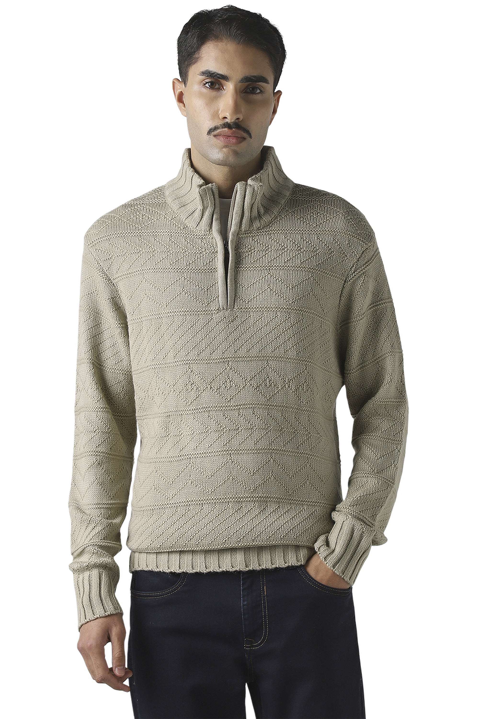 Solid-Cotton-Men-s-Sweater