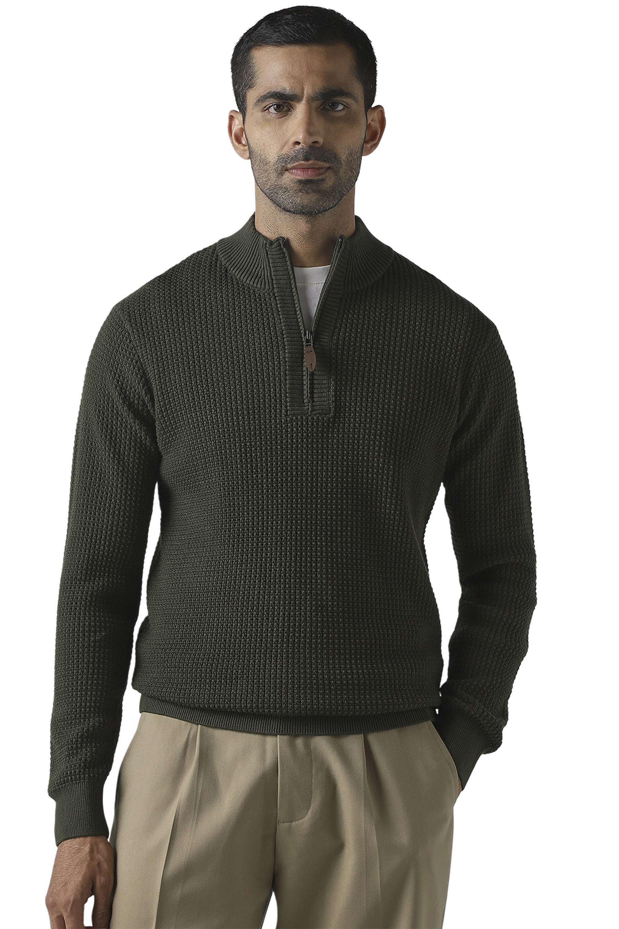 Solid-Cotton-Regular-Fit-Men-s-Pullover