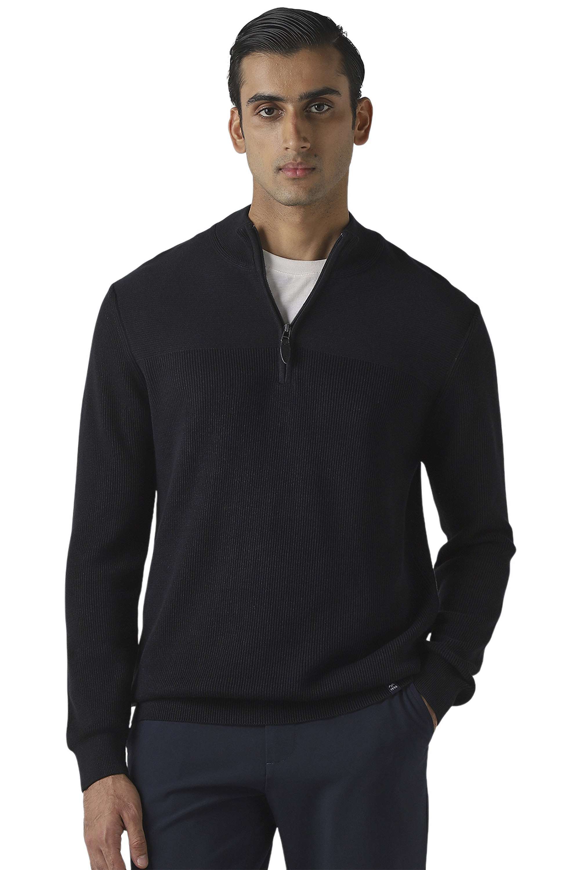 Solid-Cotton-Men-s-Sweater