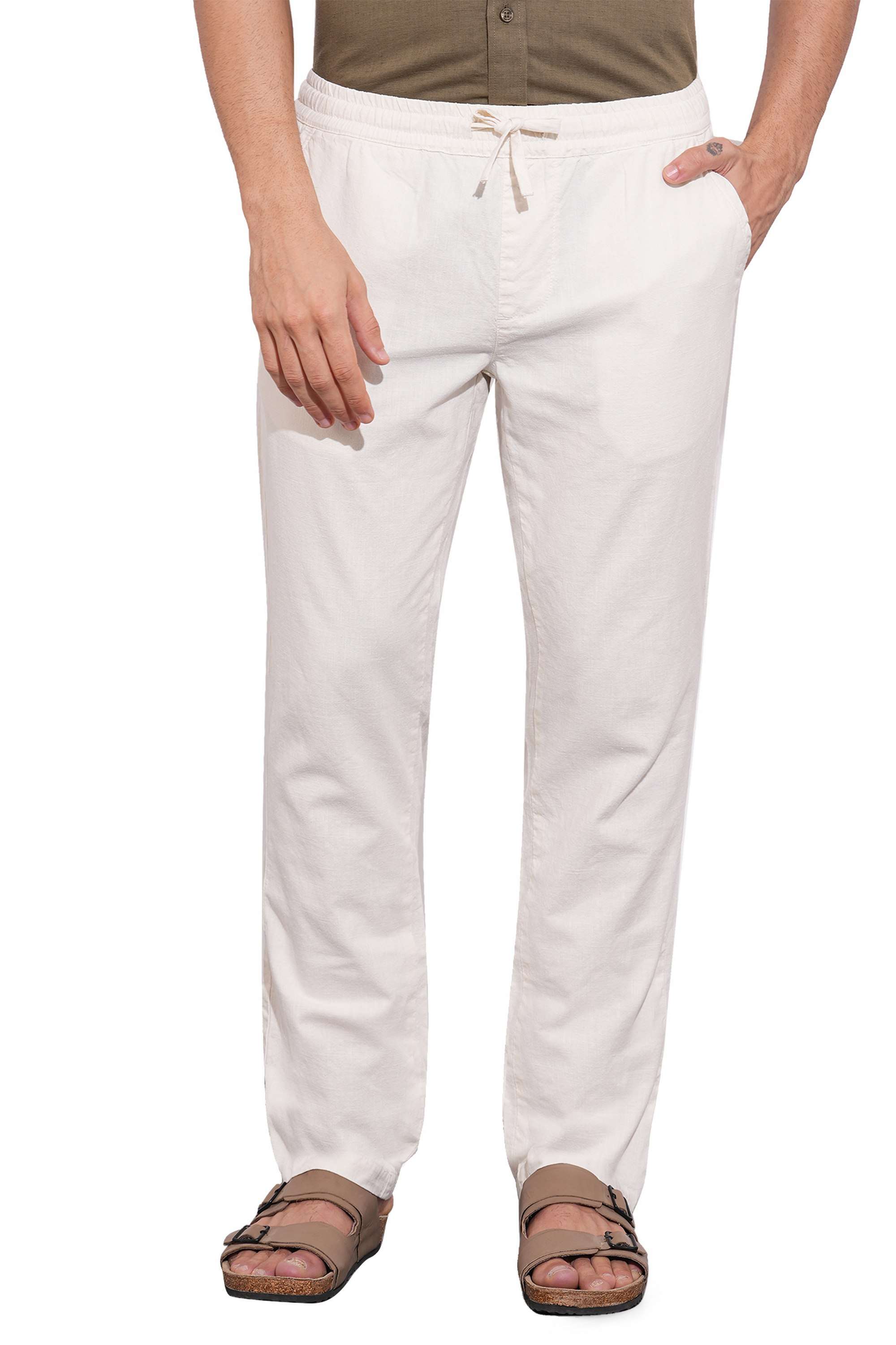 Solid-Linen-Relaxed-Fit-Men-s-Casual-Trousers